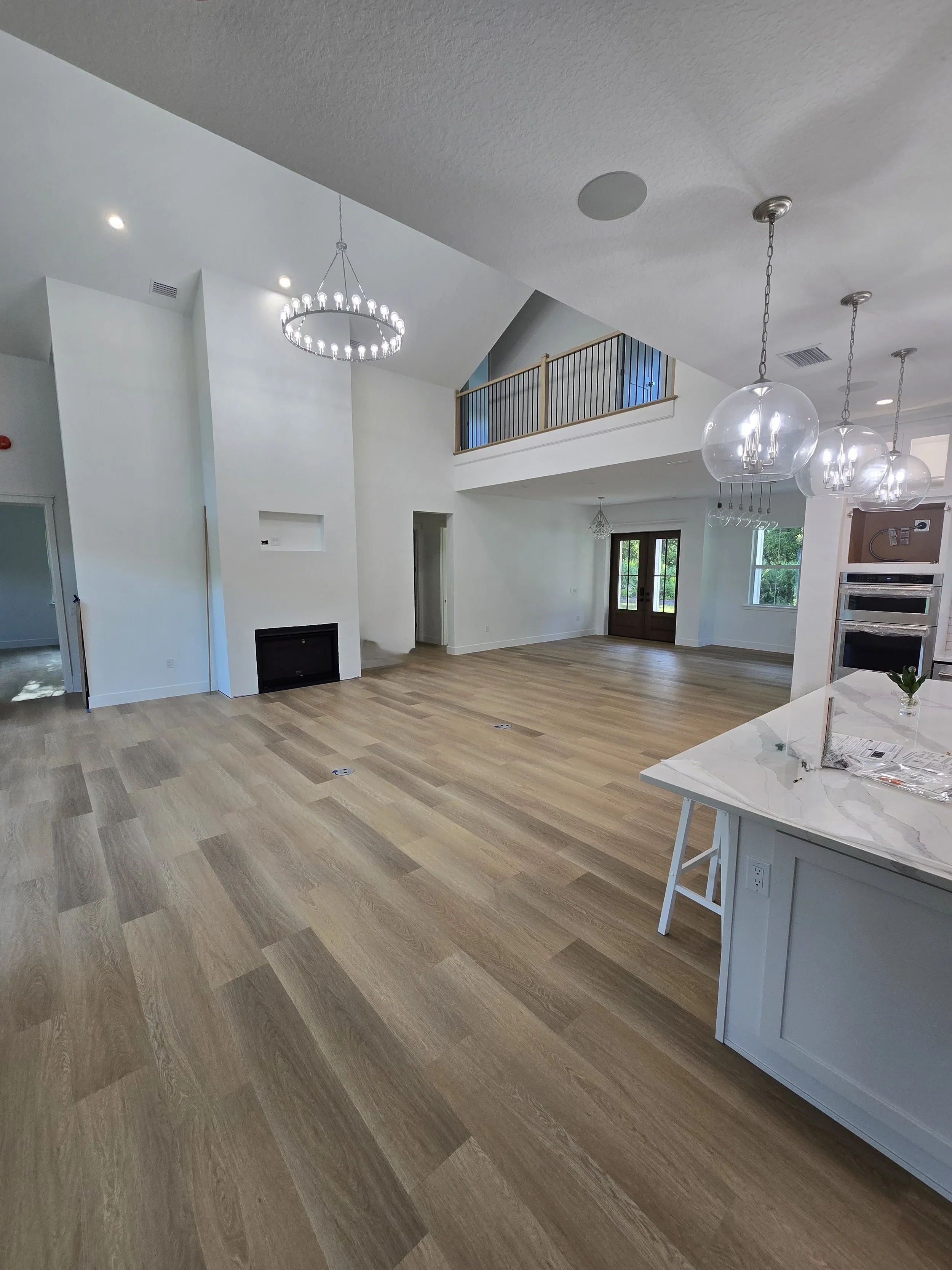 LVP vinyl flooring Palm Coast FL — wide plank wood look — living room