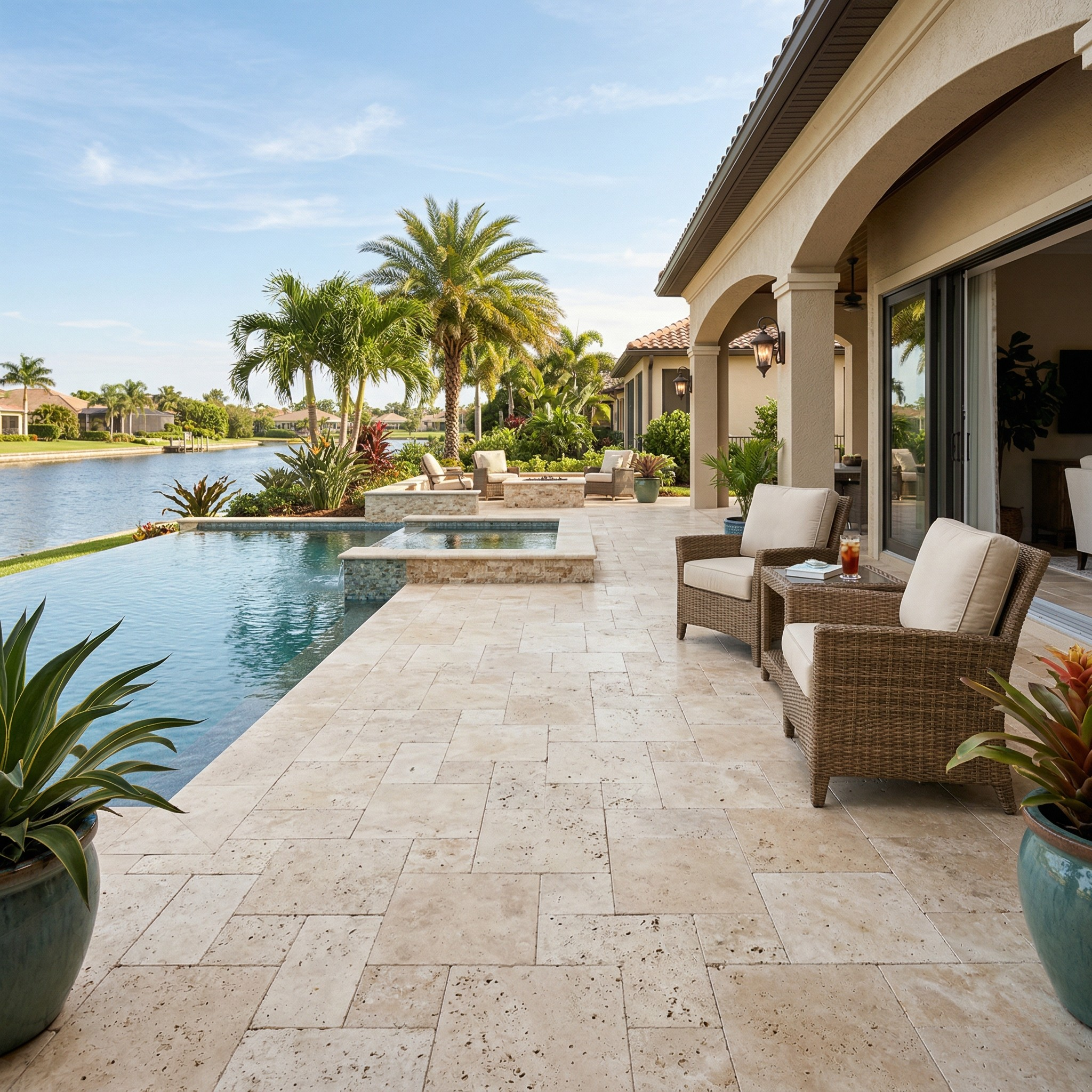 pool deck tile Palm Coast FL — slip resistant porcelain — outdoor
