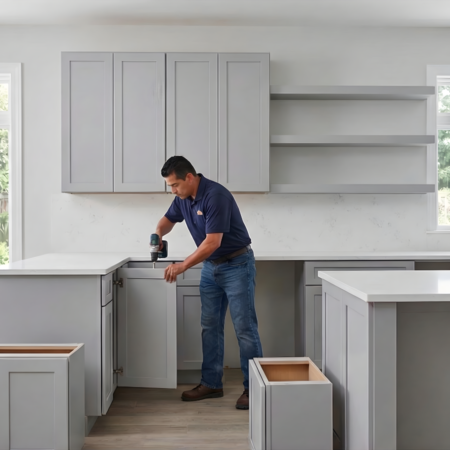 Kitchen cabinet installation Palm Coast FL — [shaker/flat-front] cabinets — [white/gray/natural] finish