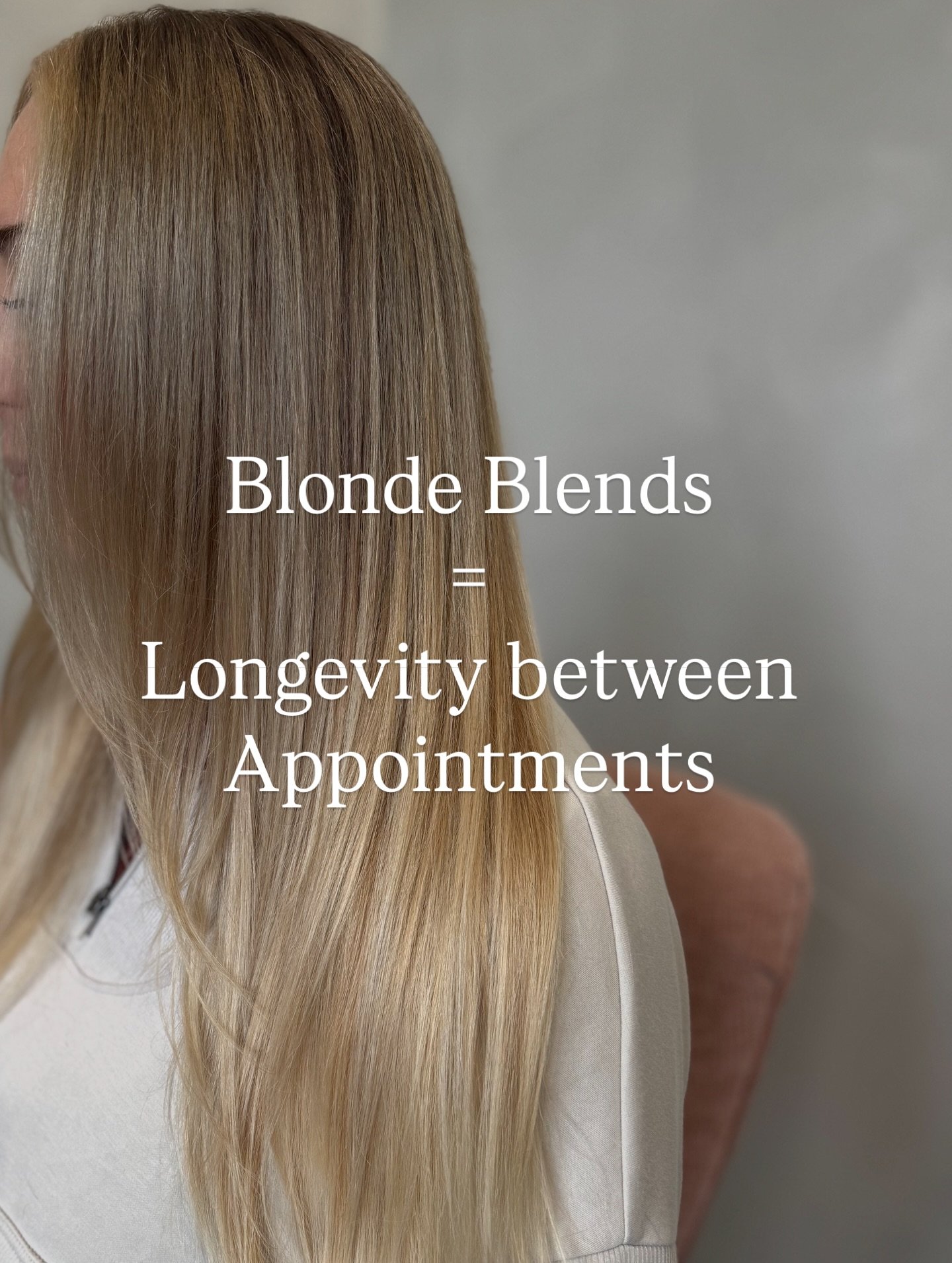Blonde Blends. This type of application gives you such beautiful blonde hair with dimension, with brightness and gives longevity between appointments!  What more can a girl ask for?! 🩷

With her beautiful green eyes we used a bit more of a beige ton