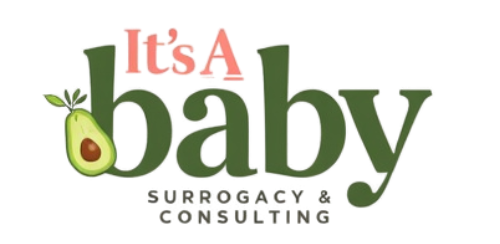 Text reading "It's A baby" with an avocado illustration next to the words.
