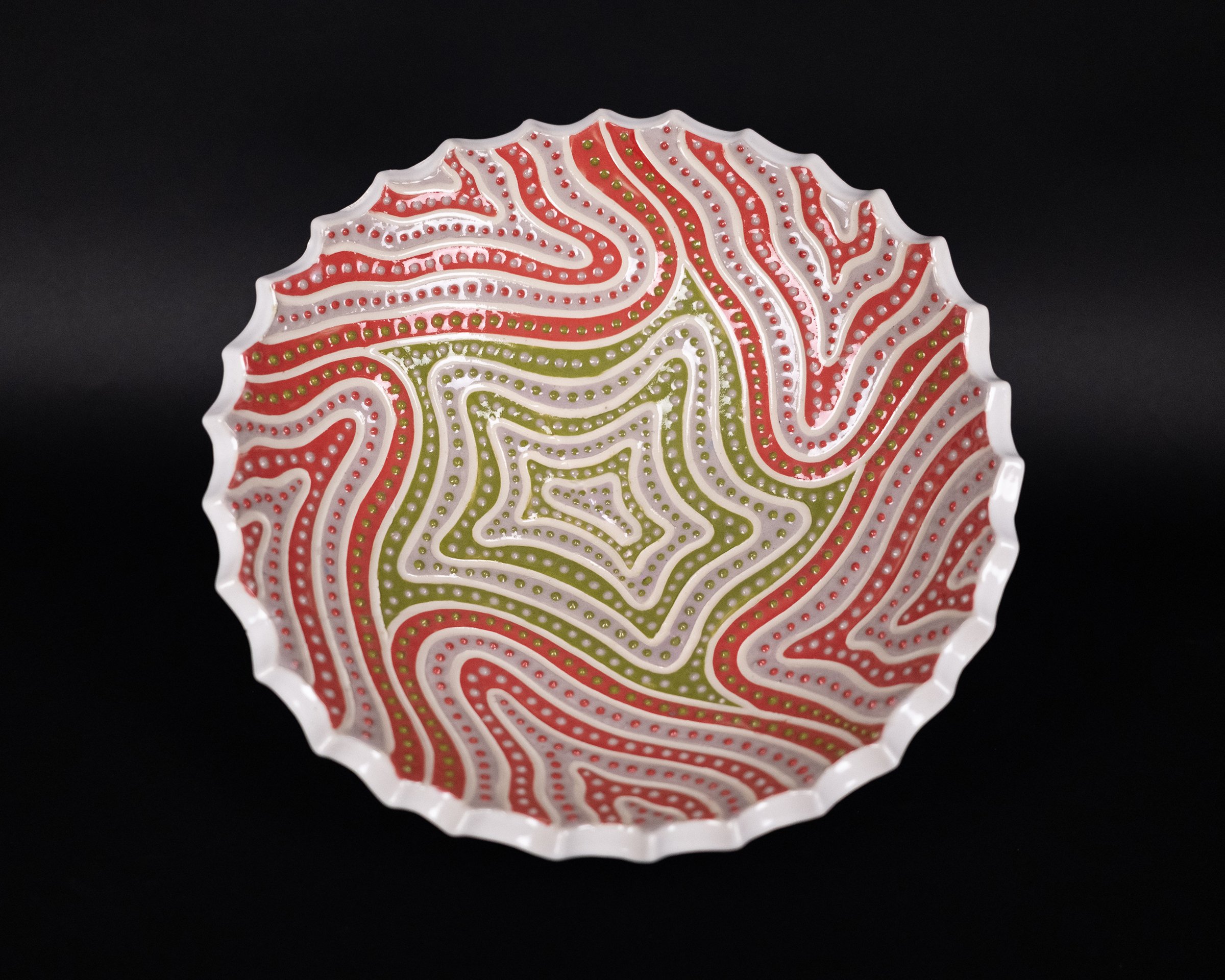 Fruit Bowl. White stoneware with slip. Cone 6, Oxidation. 