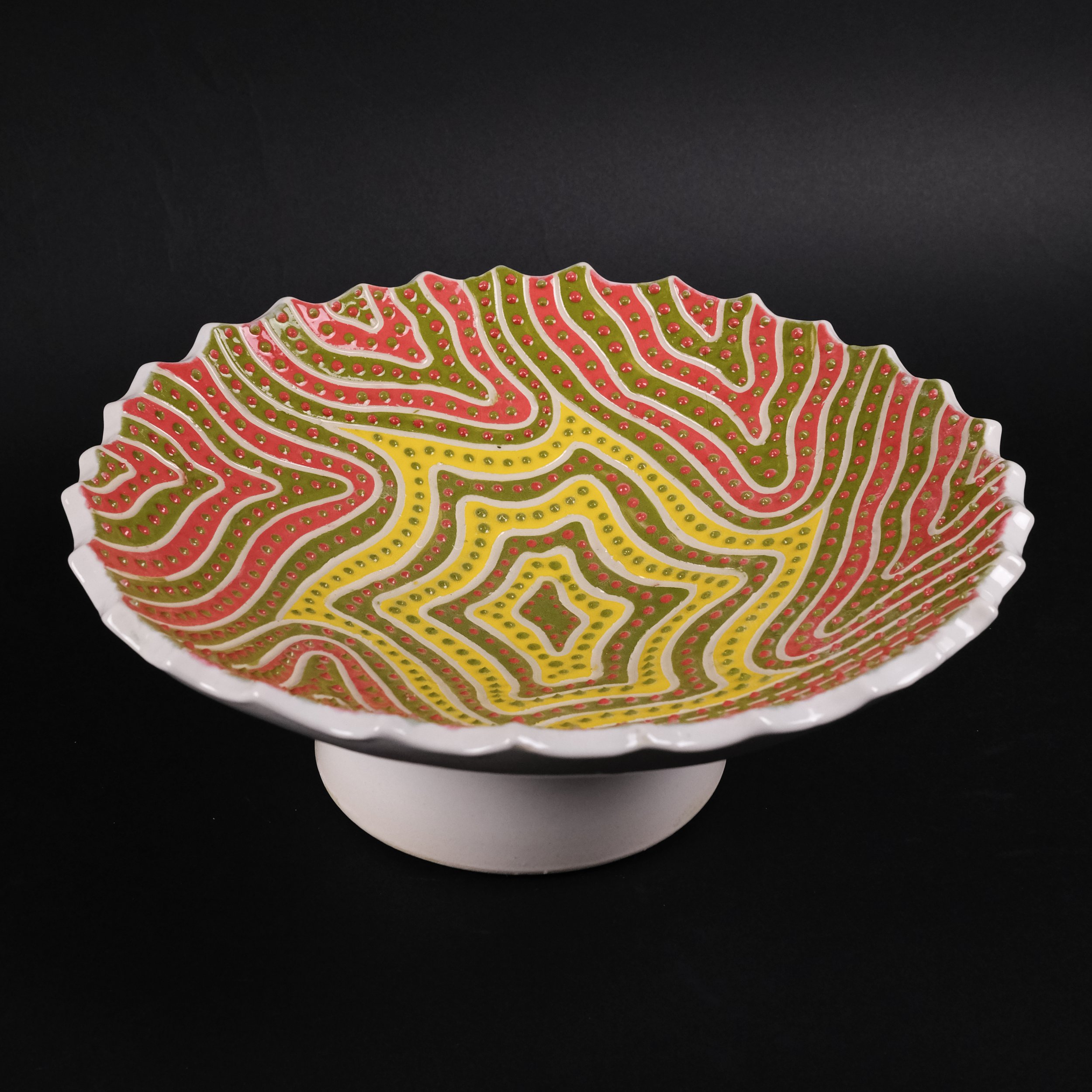 Fruit Bowl. White stoneware with slip. Cone 6, Oxidation. 