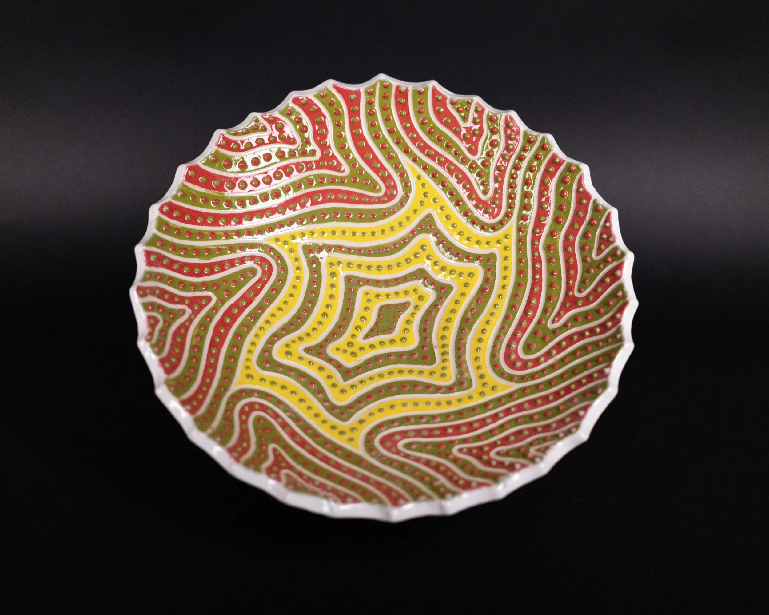 Fruit Bowl. White stoneware with slip. Cone 6, Oxidation. 