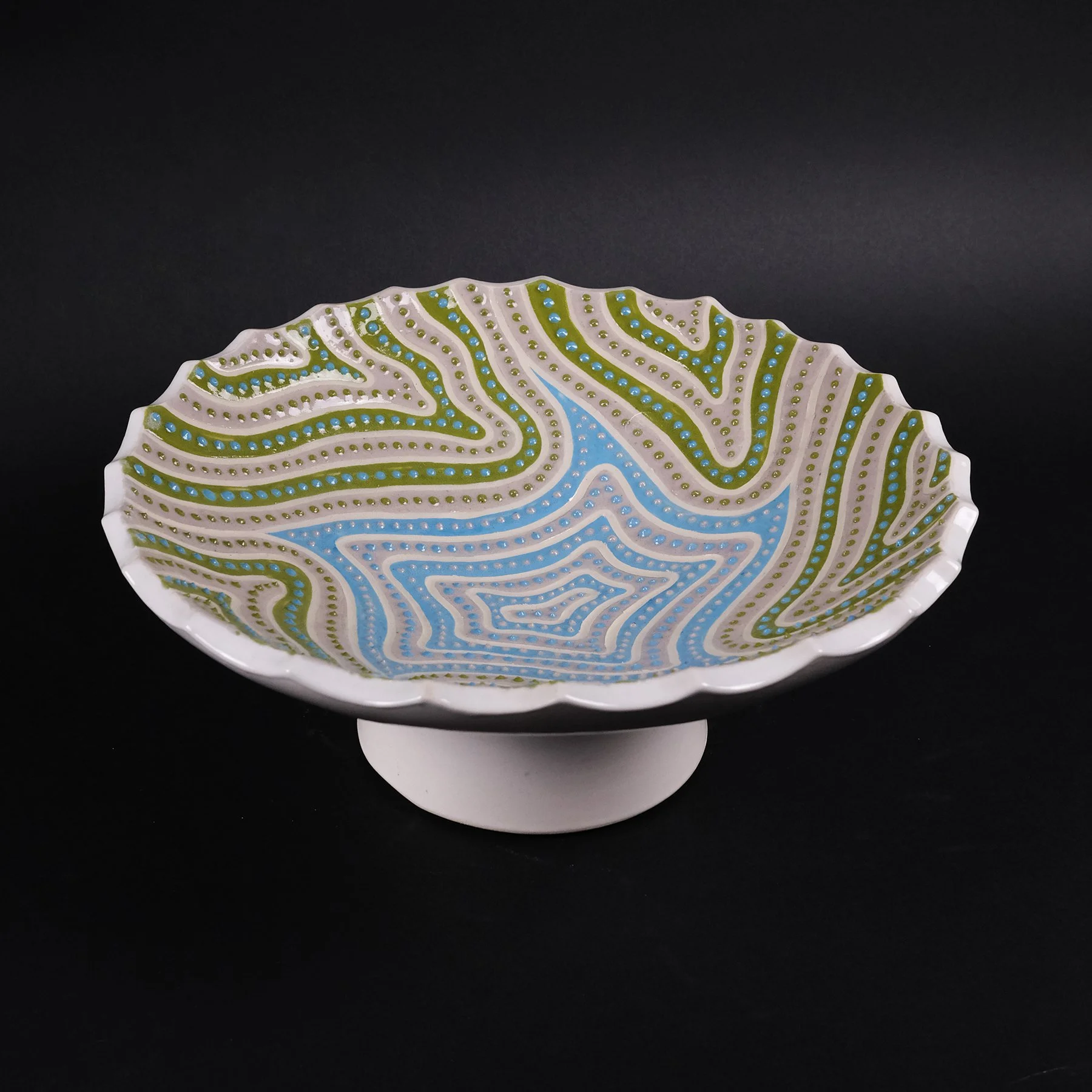 Fruit Bowl. White stoneware with slip. Cone 6, Oxidation. 