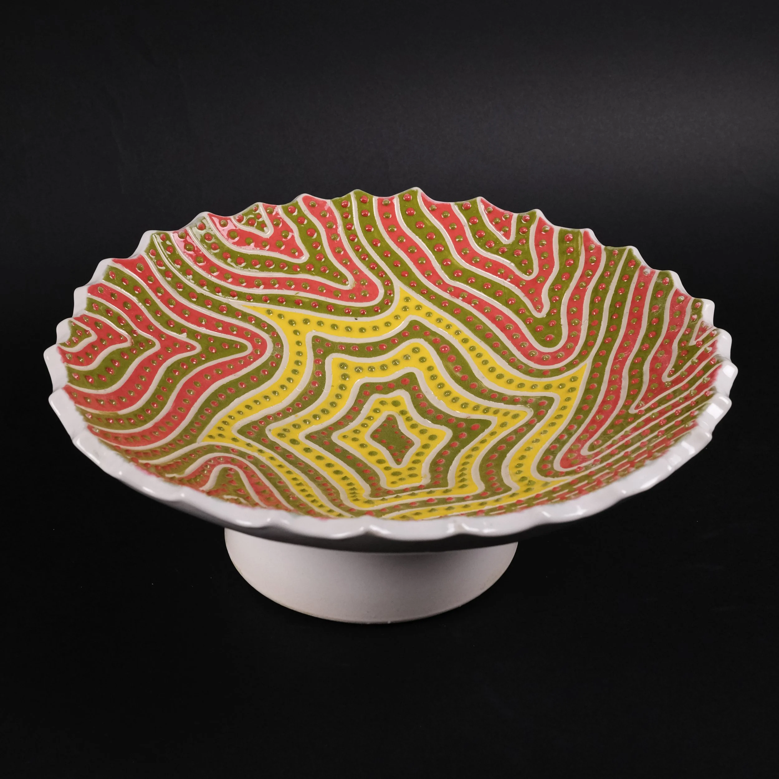Fruit Bowl. White stoneware with slip. Cone 6, Oxidation. 