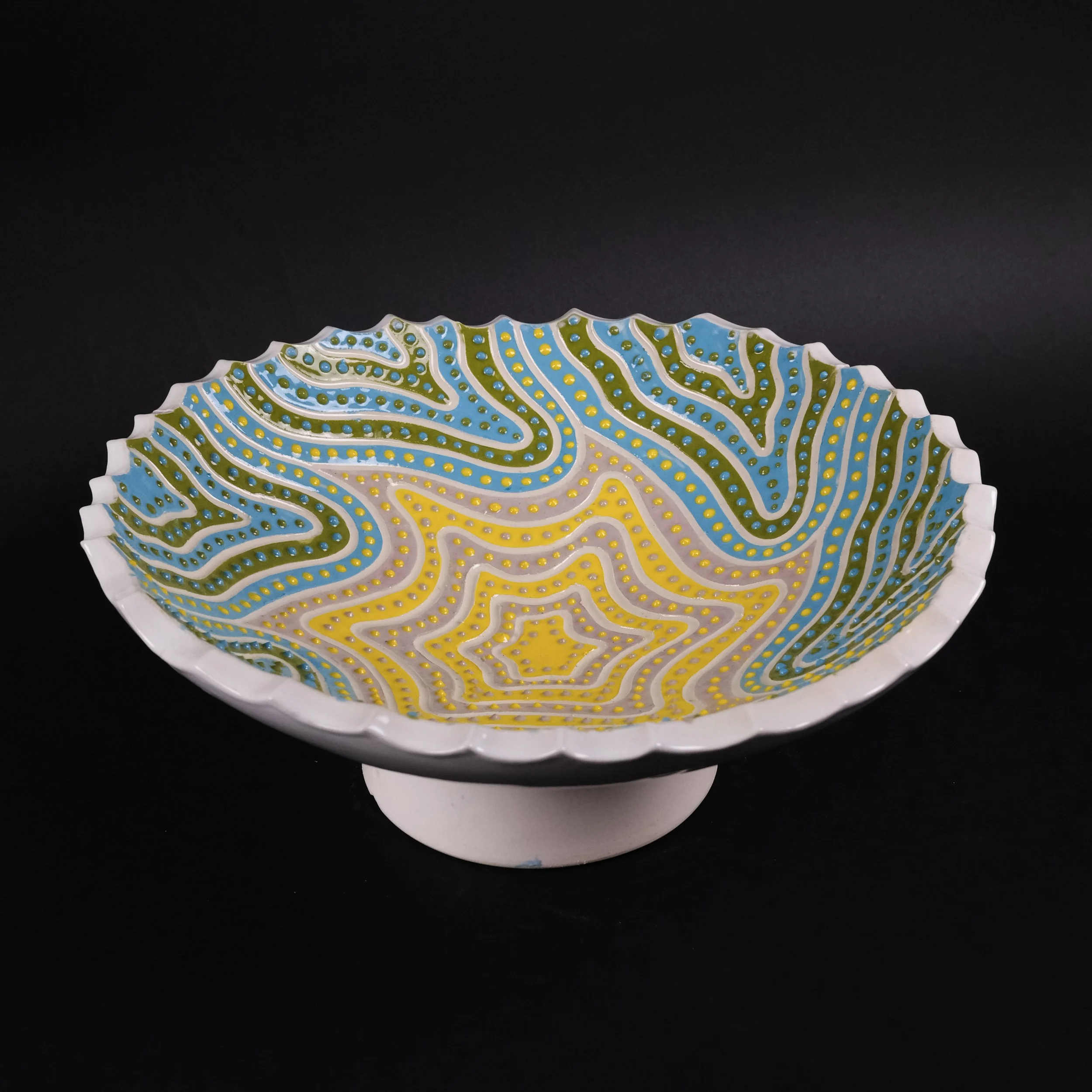 Fruit Bowl. White stoneware with slip. Cone 6, Oxidation. 