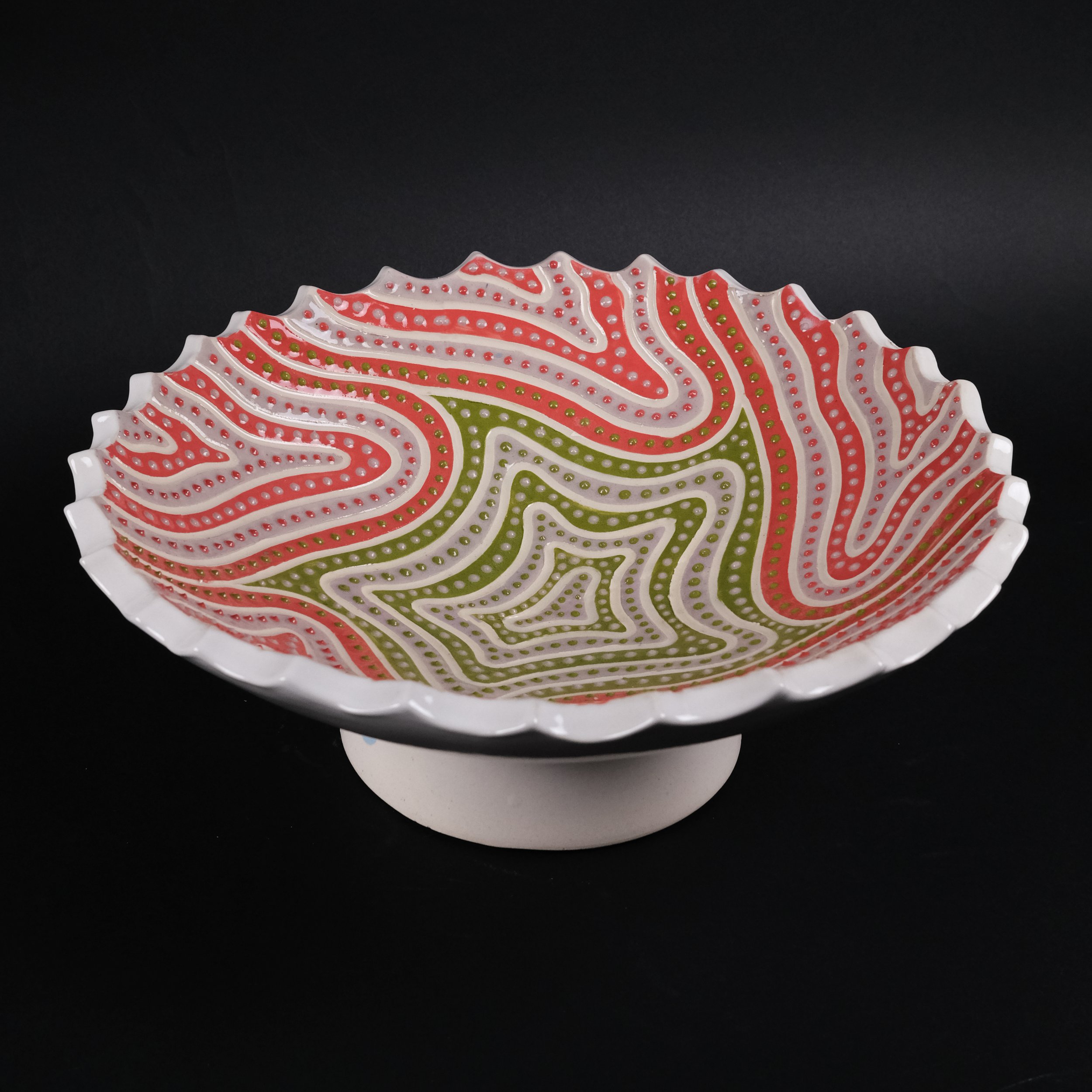 Fruit Bowl. White stoneware with slip. Cone 6, Oxidation. 