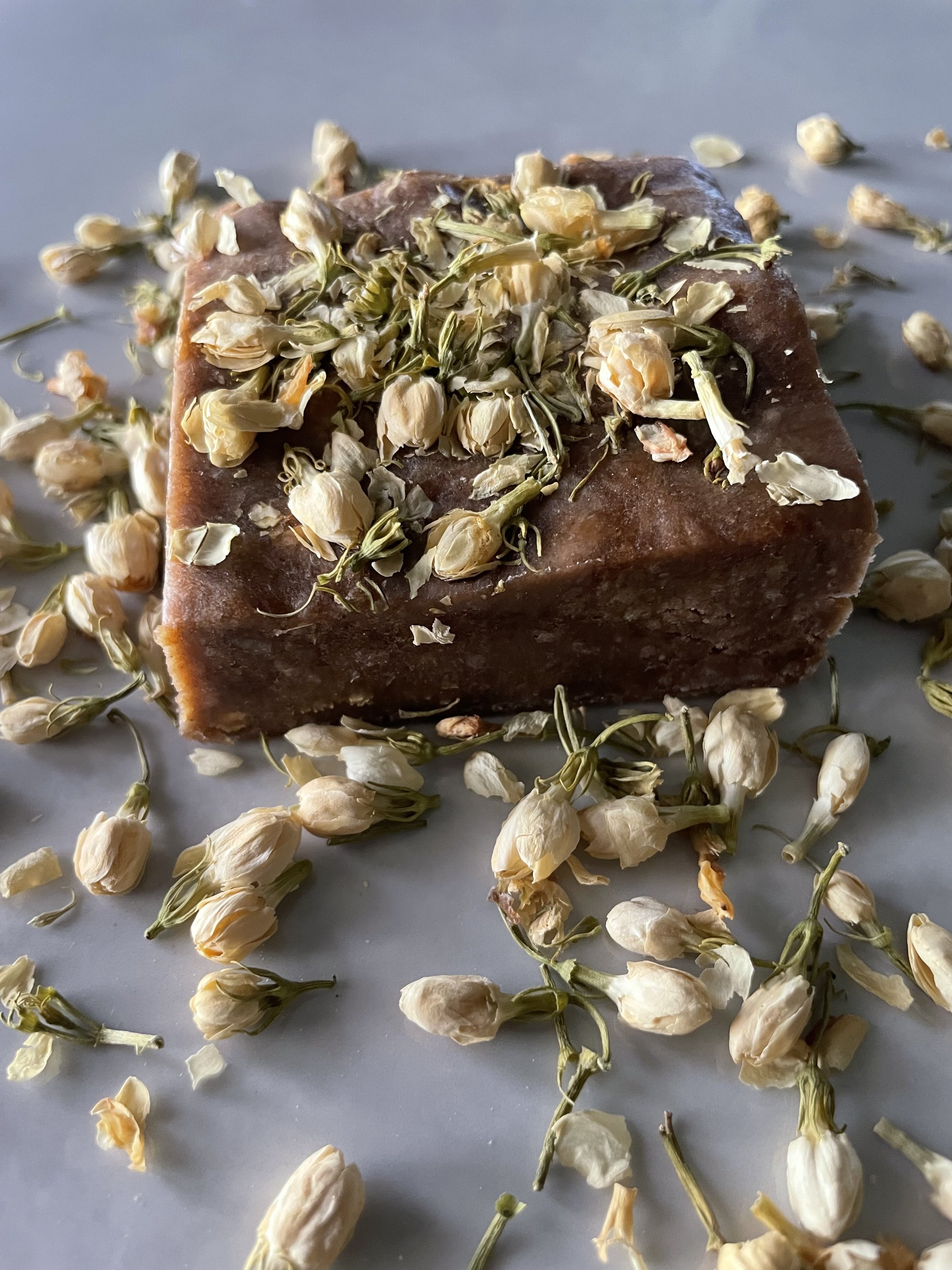 Natural African Black Soap Infused with Jasmine Flower