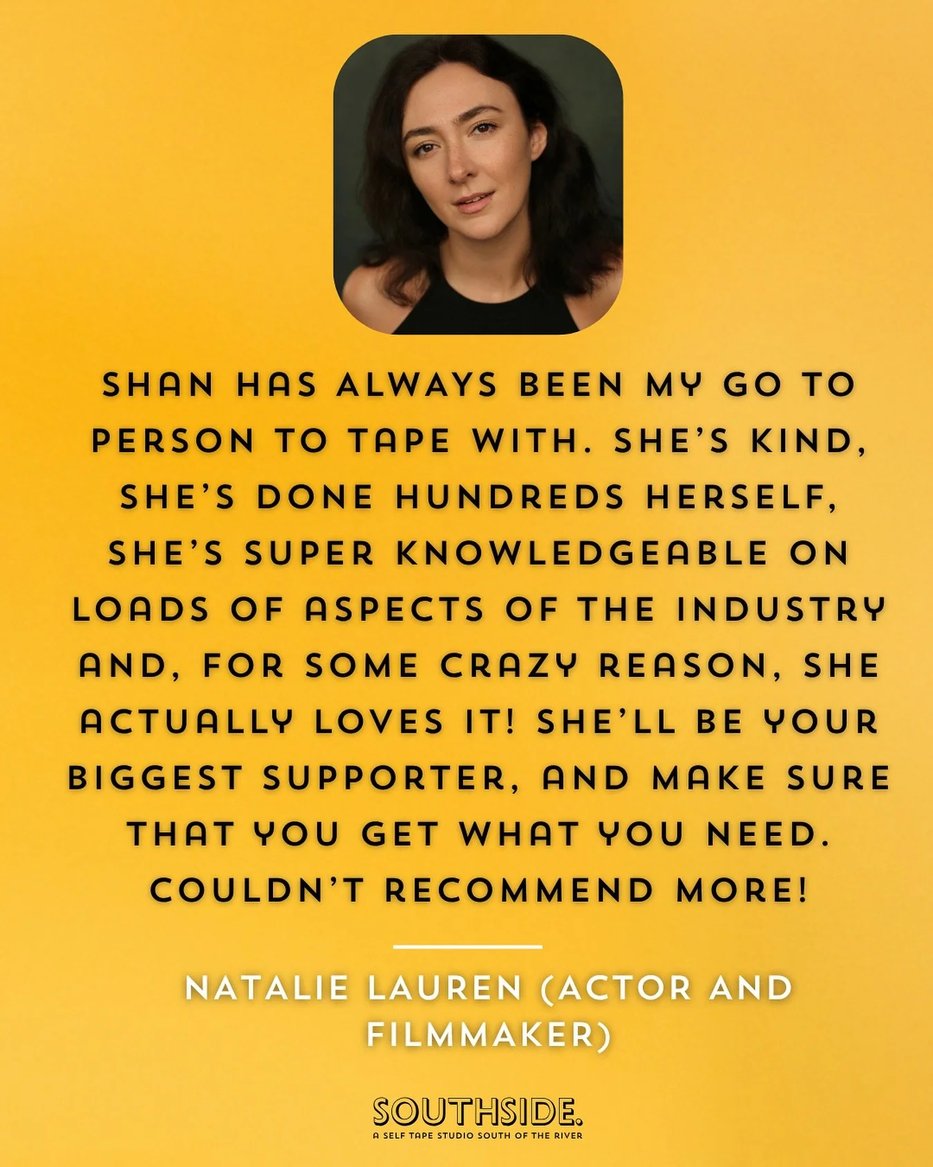 🎬 Natalie is the ultimate multi-hyphenate.

These kind words from a powerhouse really means a lot 🤍

It was a pleasure having her in the room last week.

🎥 Slots available this week in Lewisham
☀️ 8am&ndash;midnight | 50% off first session until O