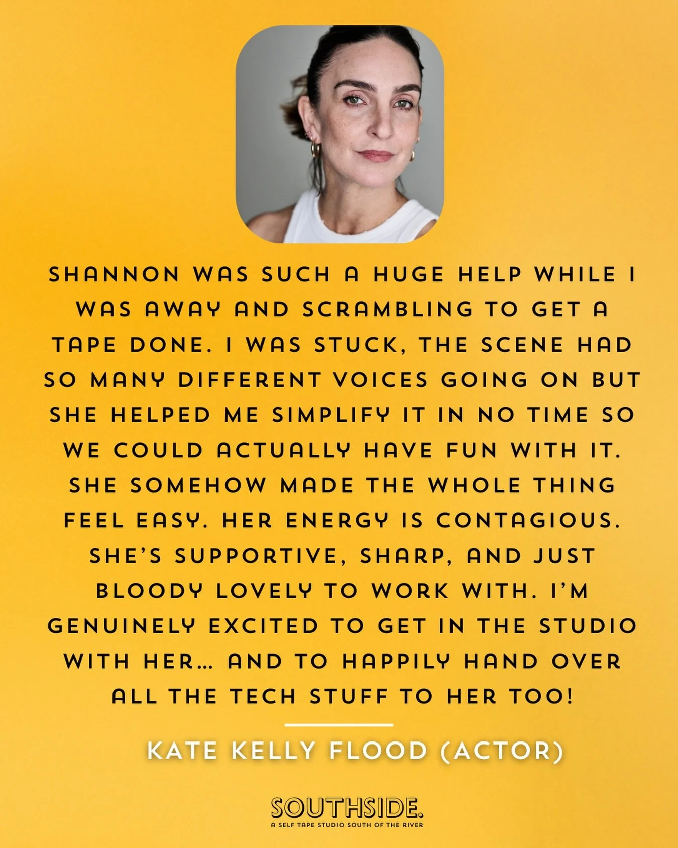 Such a JOY working with the wonderful and multi-talented Kate Kelly Flood and all the way from NYC 🌍✨

She absolutely killed this online session. 🔥🔥🔥

Sharp instincts and on point characterisation and all across zoom 🎯

🎬 Southside Self Tapes |