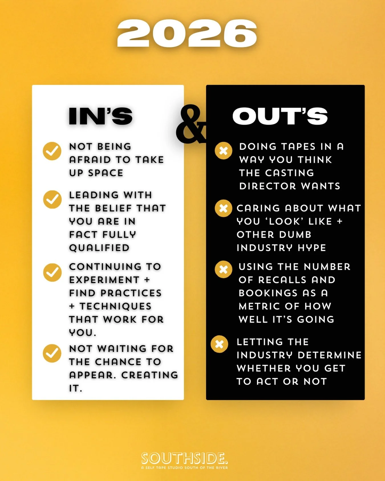 2026 energy. No more outsourcing our power. 💪🏾💪🏾💪🏾💪🏾

This year is about taking up space, trusting that you&rsquo;re qualified + staying curious enough to keep experimenting. 

Southside =  a place to keep working and sharpening regardless of