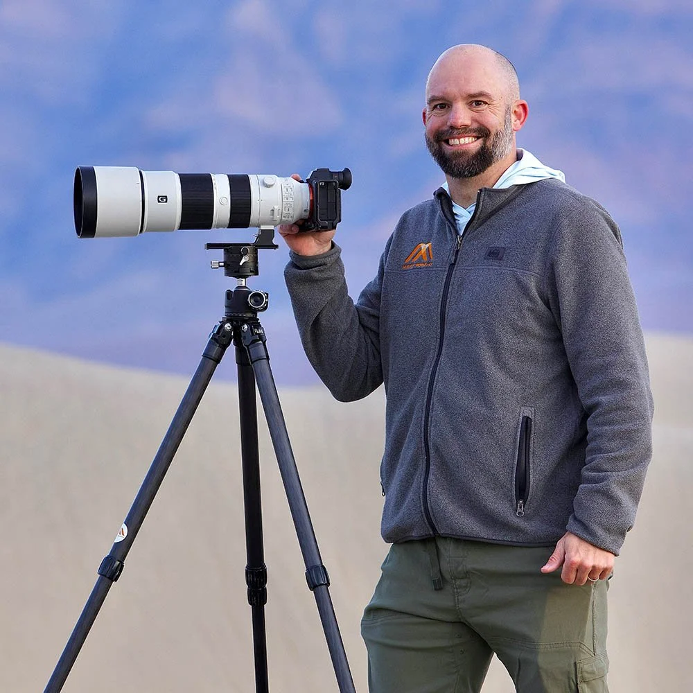 Matt Payne with camera on tripod