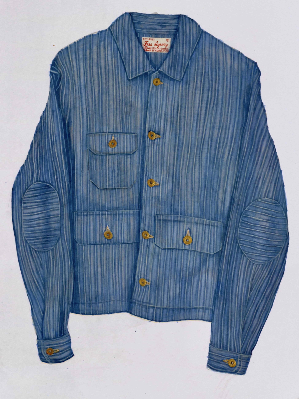 free agency New York, Alan jacket, alcohol marker and ink (2025) *click image to see on website*