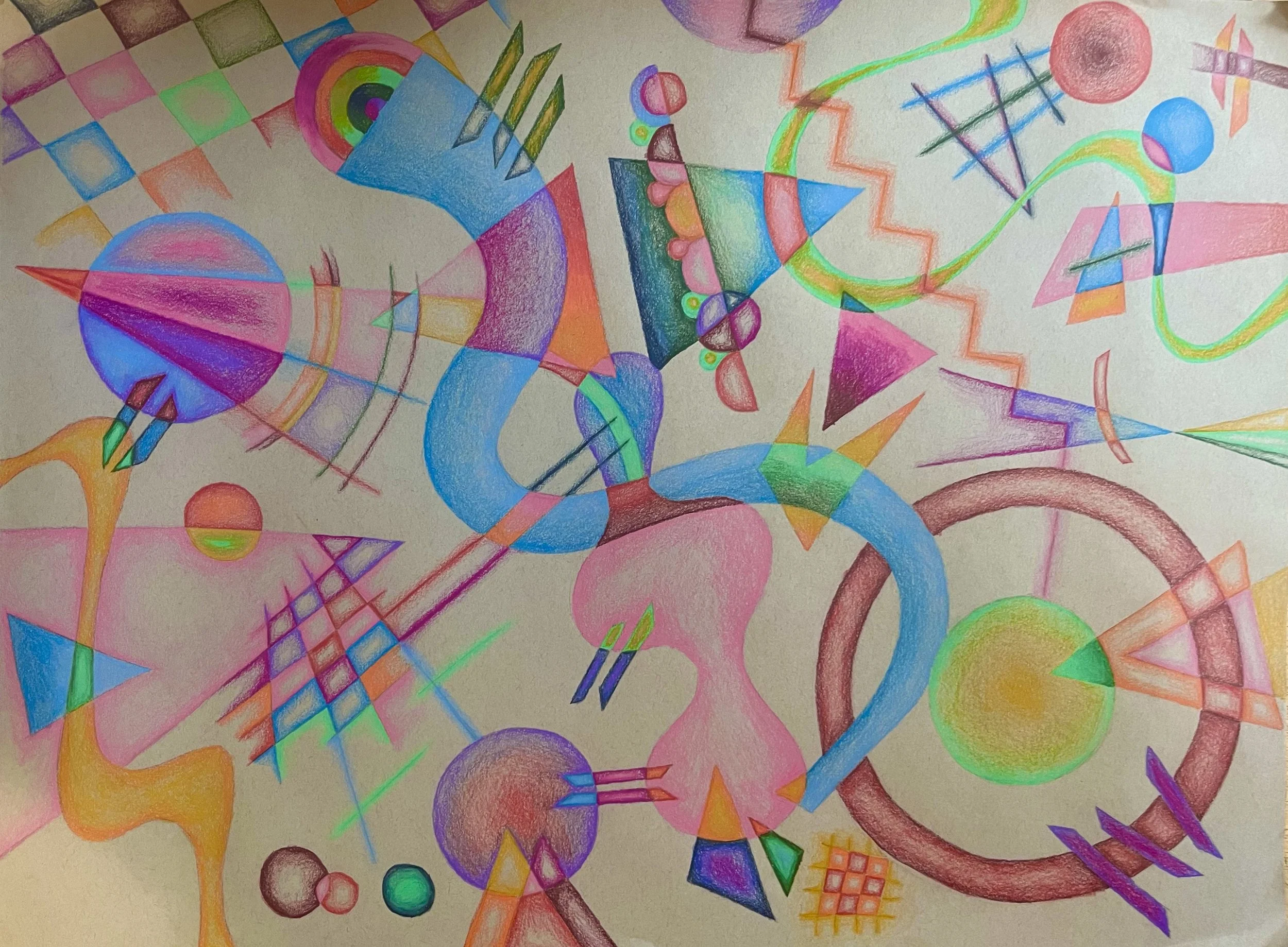 Kandinsky-inspired, colored pencil (2025)