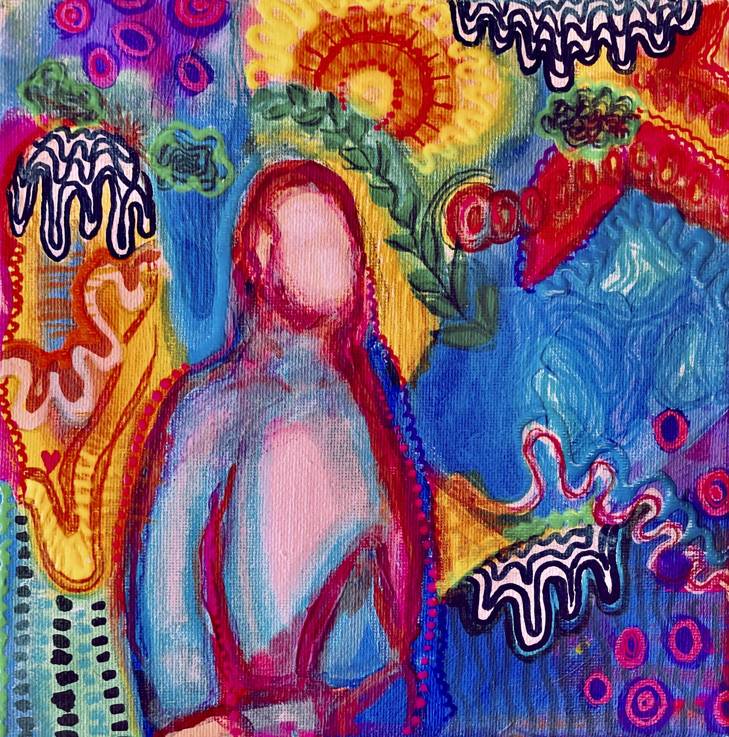 jungle (acrylic, paint pen, and ink, 2022)