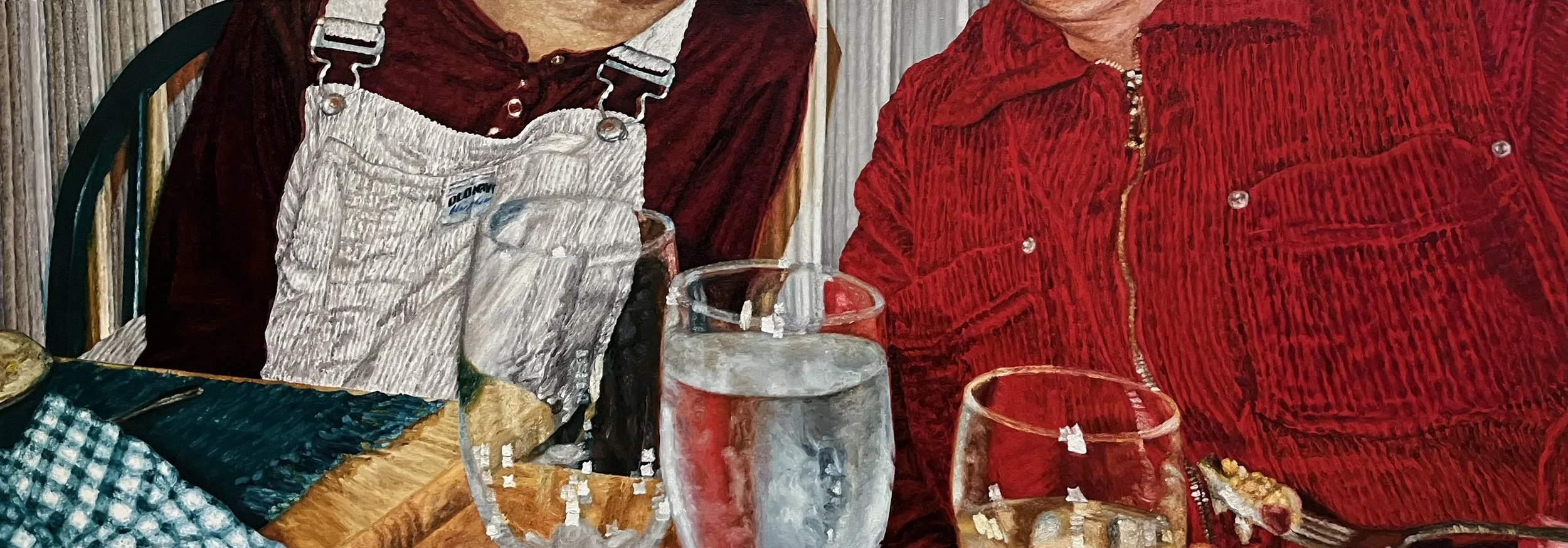 Dinner Party II, November 2023, Oil on Canvas, 20x56 in.