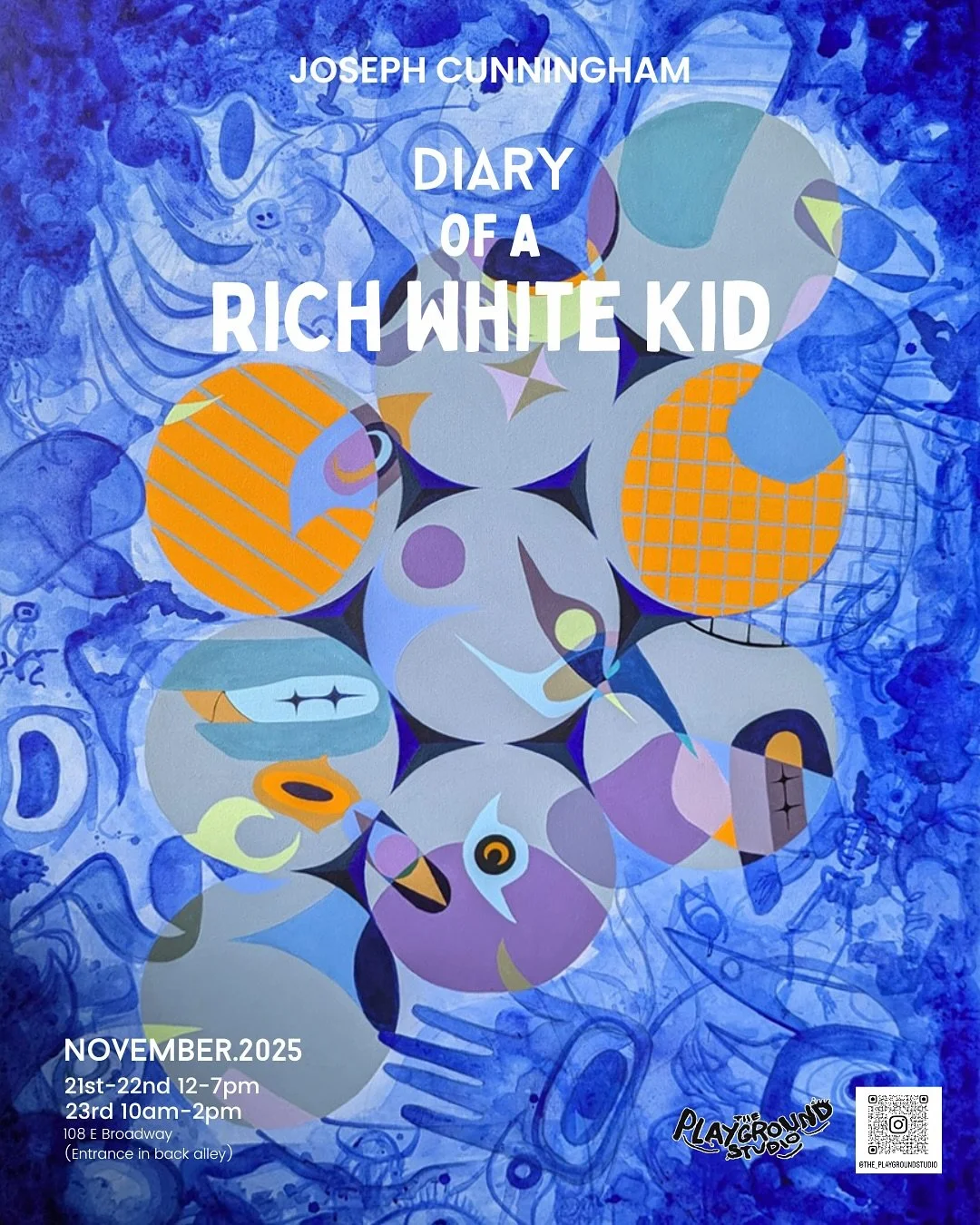 The Playground presents:
DIARY OF A RICH WHITE KID
A solo exhibition by Canadian painter and sculptor Joseph Cunningham.

Through myth, memory, and form, Cunningham explores transformation and divine identity &mdash; the shifting boundaries between s