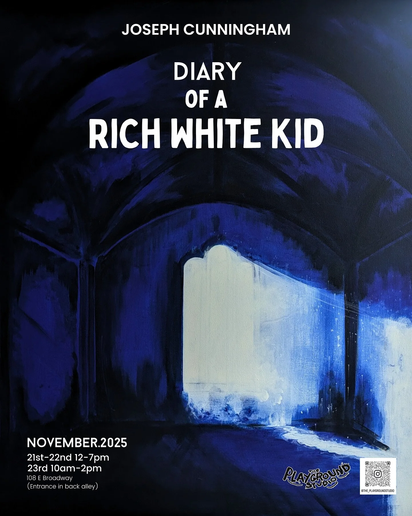 The Playground presents:
DIARY OF A RICH WHITE KID
A solo exhibition by Canadian painter and sculptor Joseph Cunningham.
Through myth, memory, and form, Cunningham explores transformation and divine identity &mdash; the shifting boundaries between se