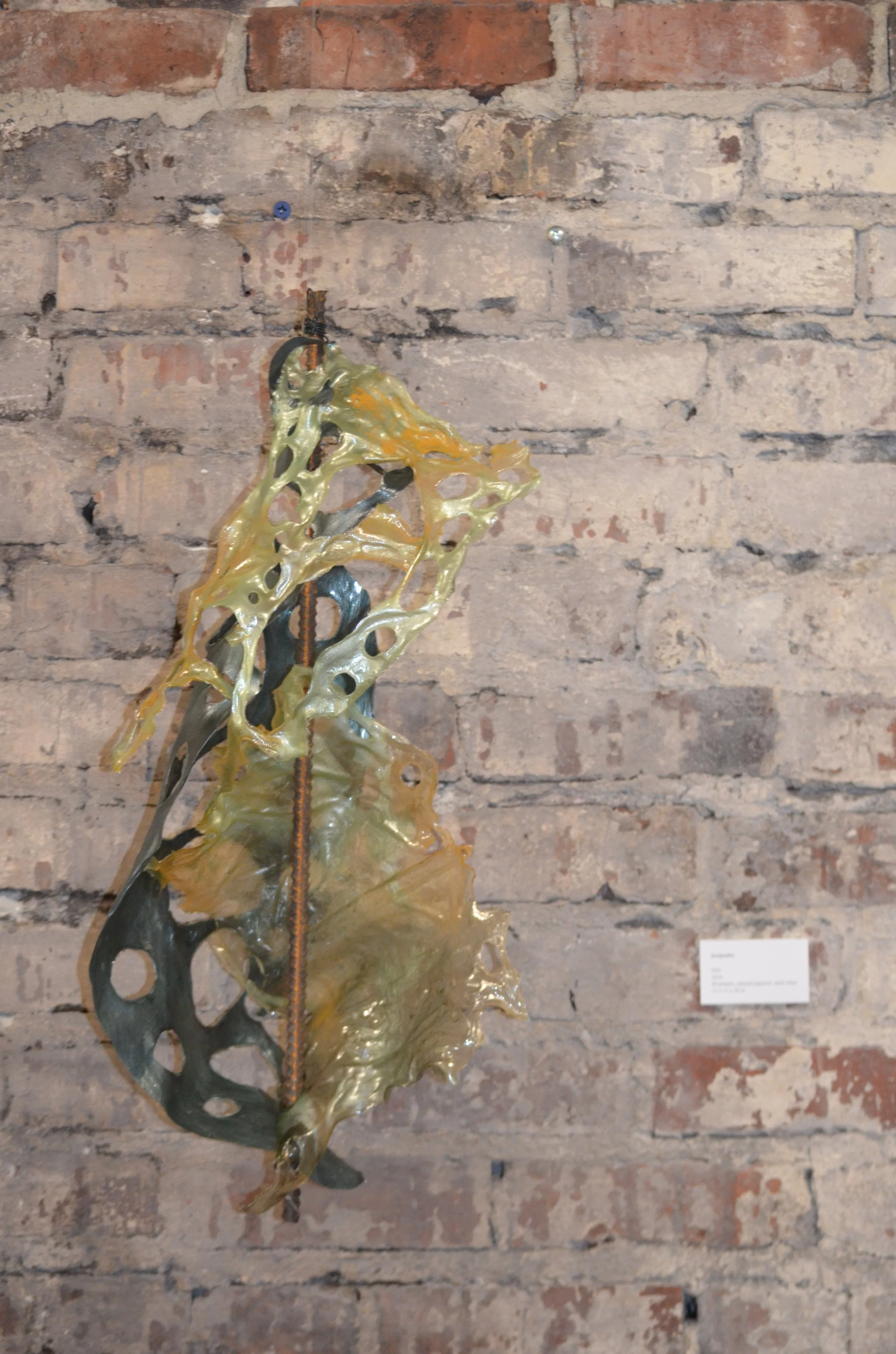 keepsake, 2026, bioplastic, natural pigment, steel rebar – Dali 