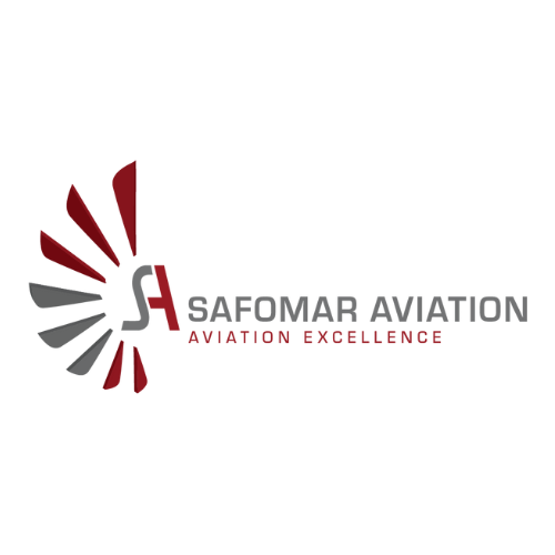 Logo for the Performance Aviation company with a stylized graphic of red and gray wings and text in black and red.