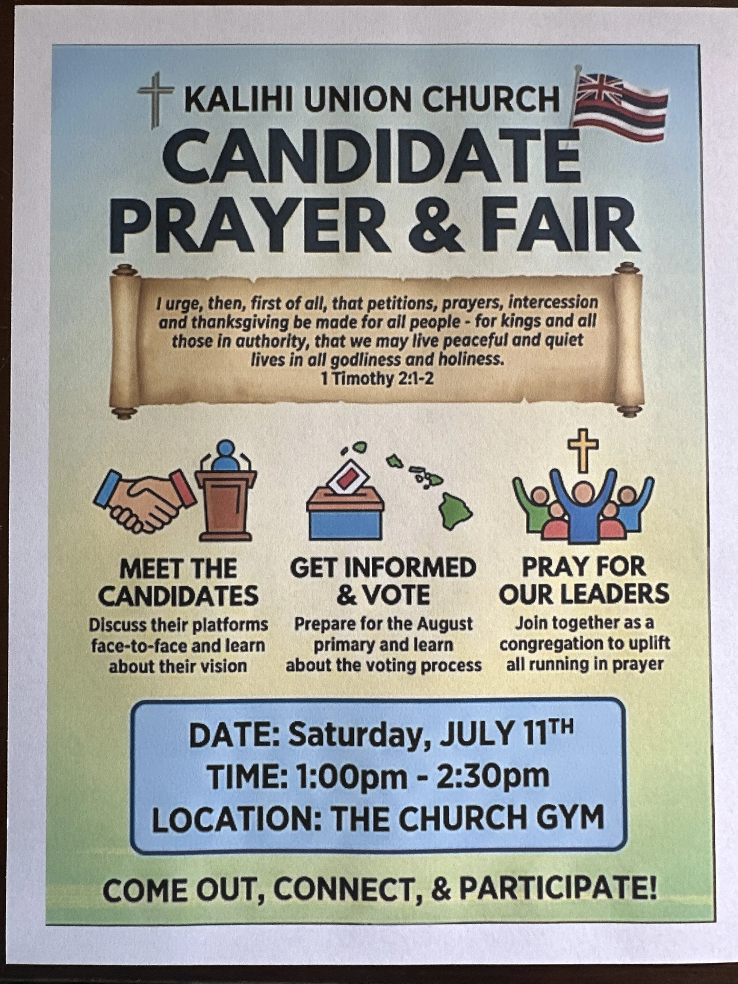 Meet YBANEZ at Kalihi Union Church - Candidate Fair