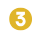 A black number 3 inside a gray circle with a yellow background.