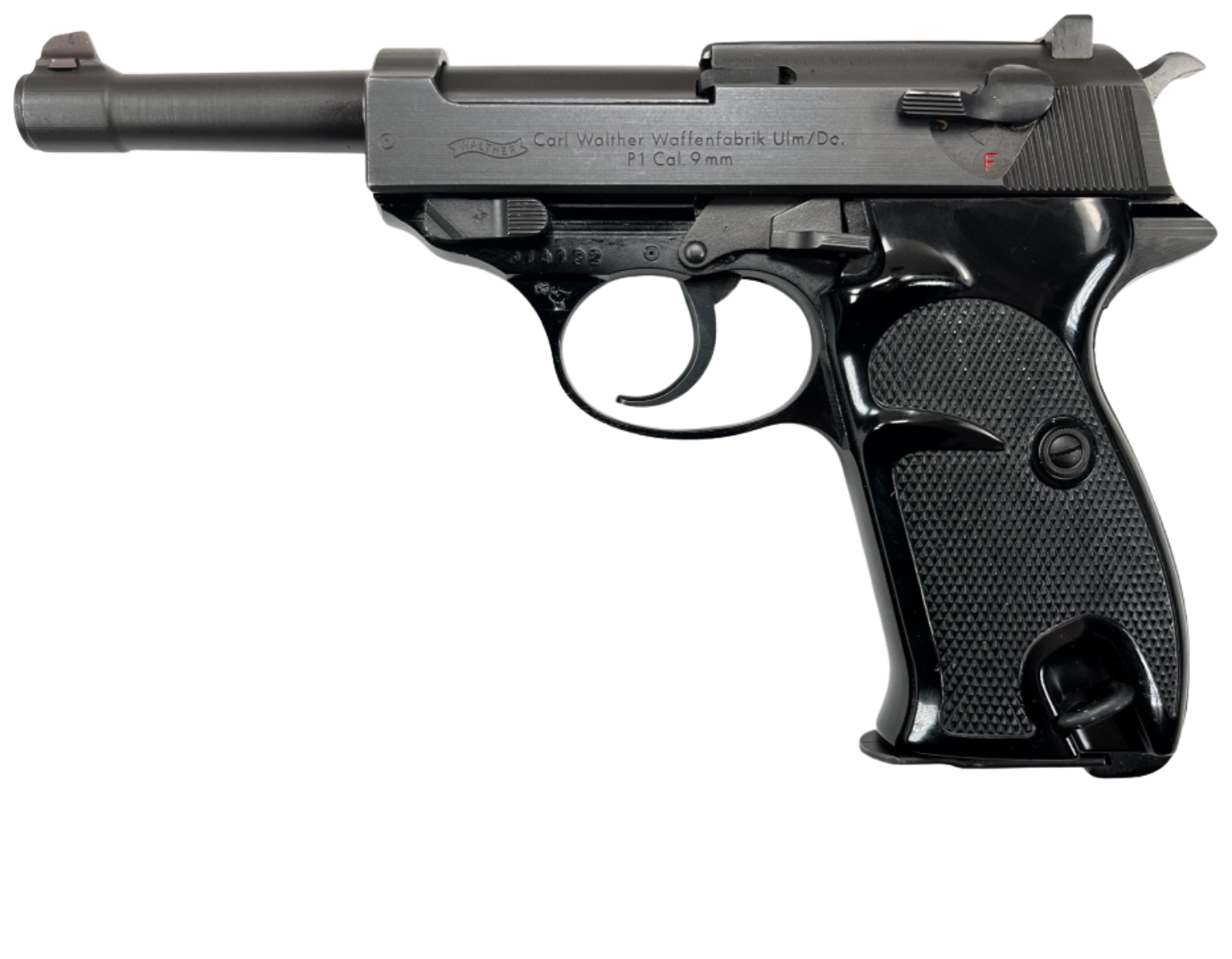 Classic Walther P38 military semi-automatic pistol featured in The Terminal List intro garage