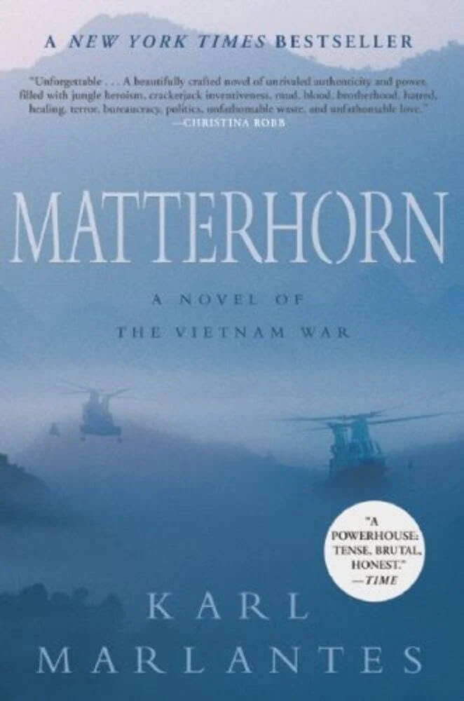 Matterhorn: Matterhorn by Karl Marlantes book cover featured in The Terminal List intro garage