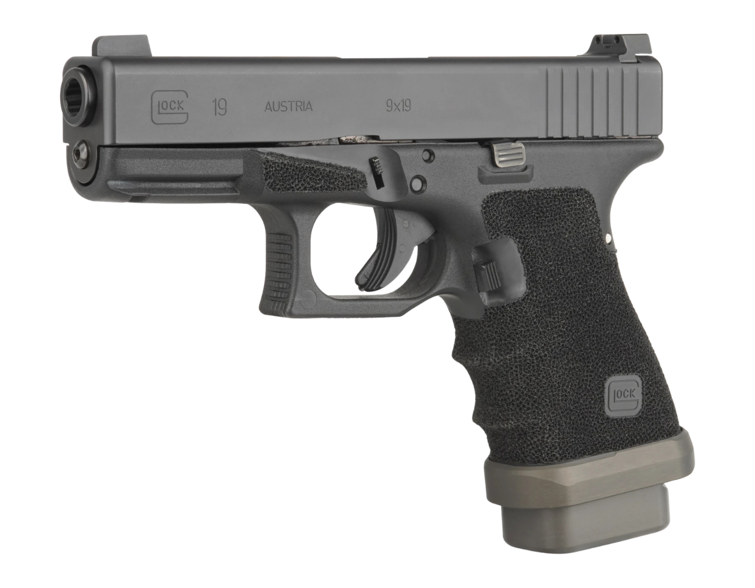 Custom Taran Tactical Glock 19 pistol featured in The Terminal List intro garage