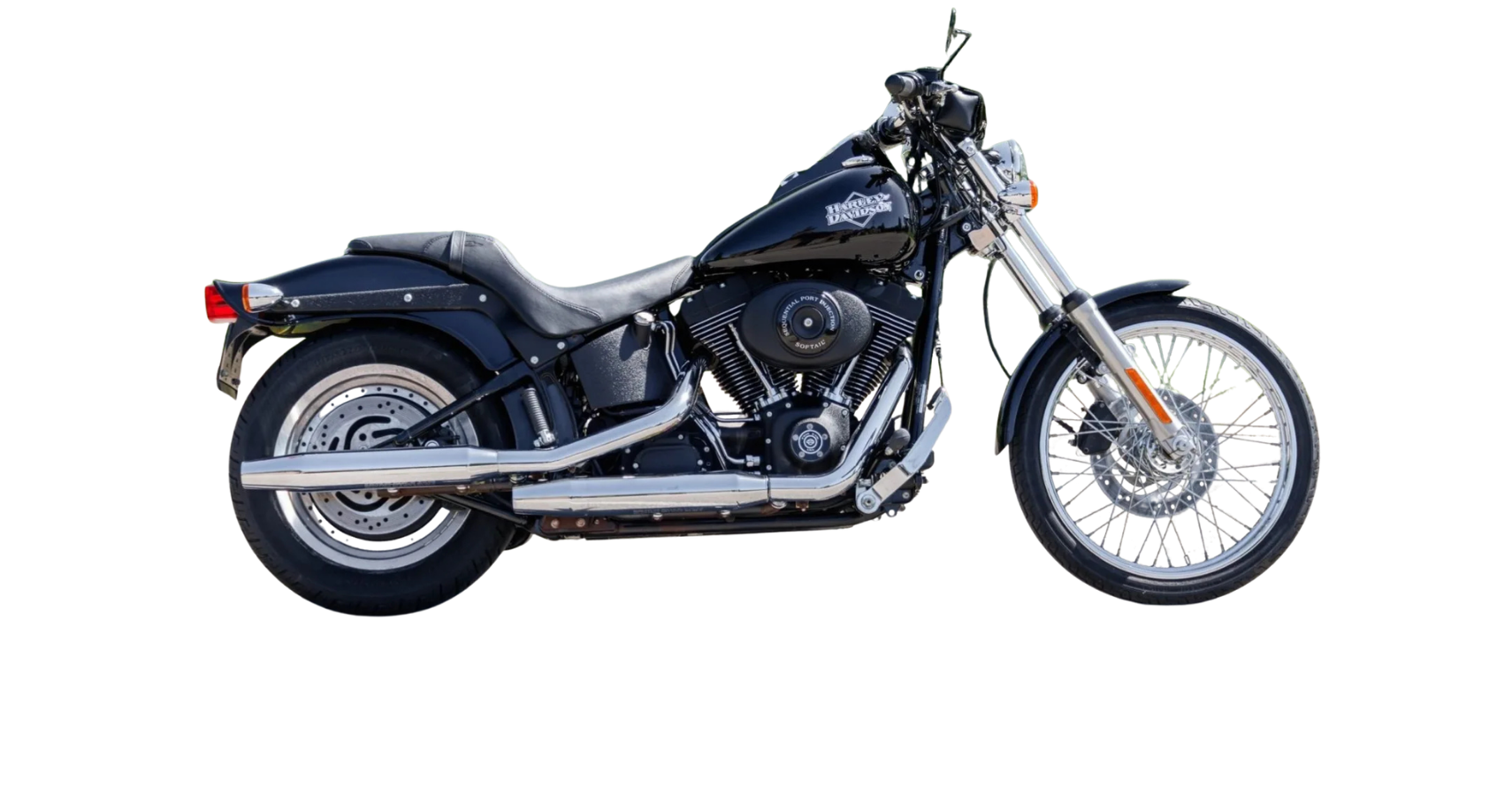 Black Harley Davidson Softail Night Train motorcycle featured in The Terminal List intro garage