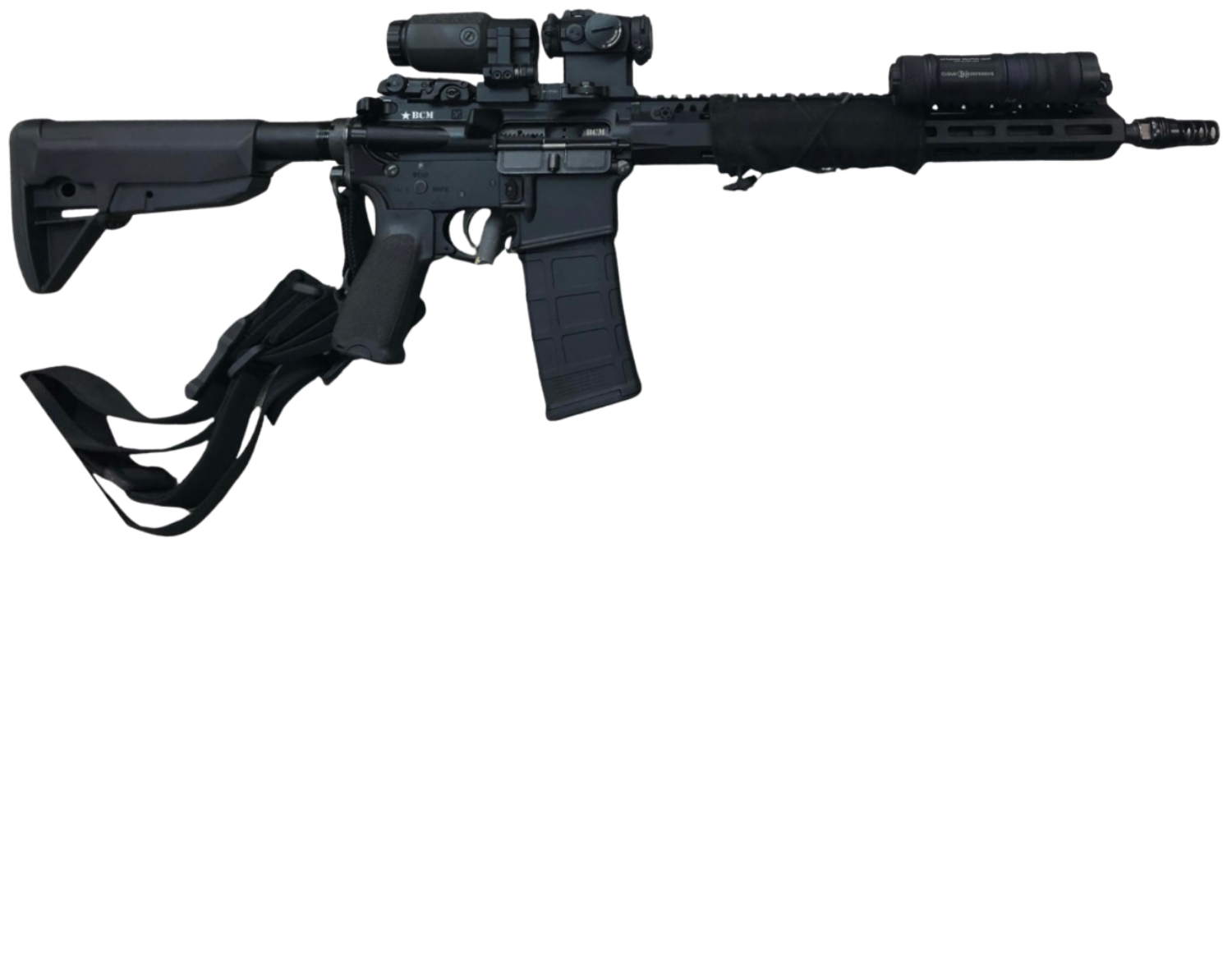 Bravo Company BCM SX-4 tactical rifle setup featured in The Terminal List intro garage