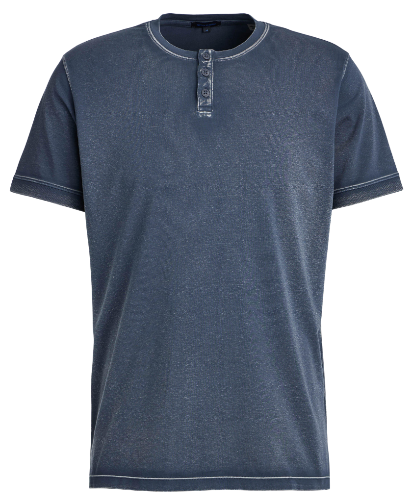Patrick Assaraf T-Shirt: Patrick Assaraf short sleeve henley t-shirt featured in The Terminal List season 2 teaser trailer
