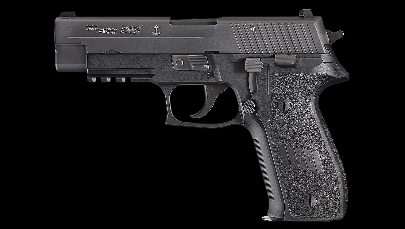 SIG Sauer P226 MK25 handgun featured in The Terminal List intro garage