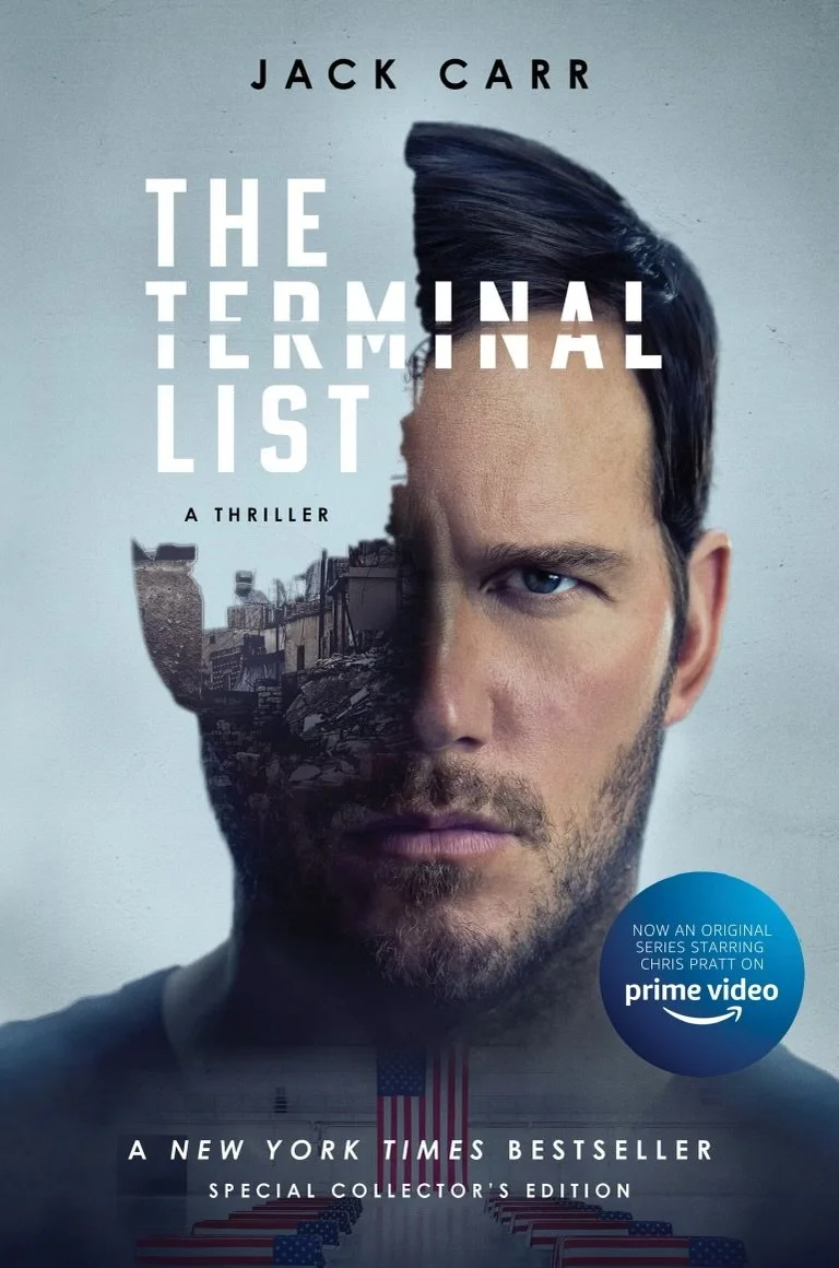 The Terminal List: The Terminal List novel cover by Jack Carr featured in The Terminal List intro garage