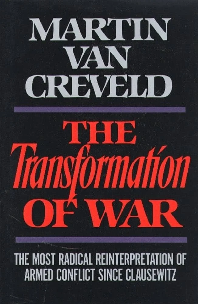 The Transformation of War: The Transformation of War by Martin van Creveld book cover featured in The Terminal List intro garage