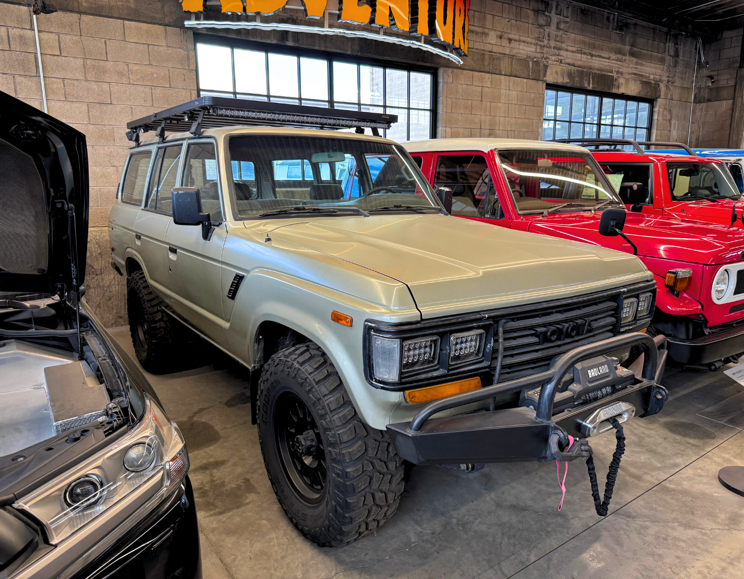 Vintage 1988 FJ62 Toyota Land Cruiser SUV featured in The Terminal List intro garage