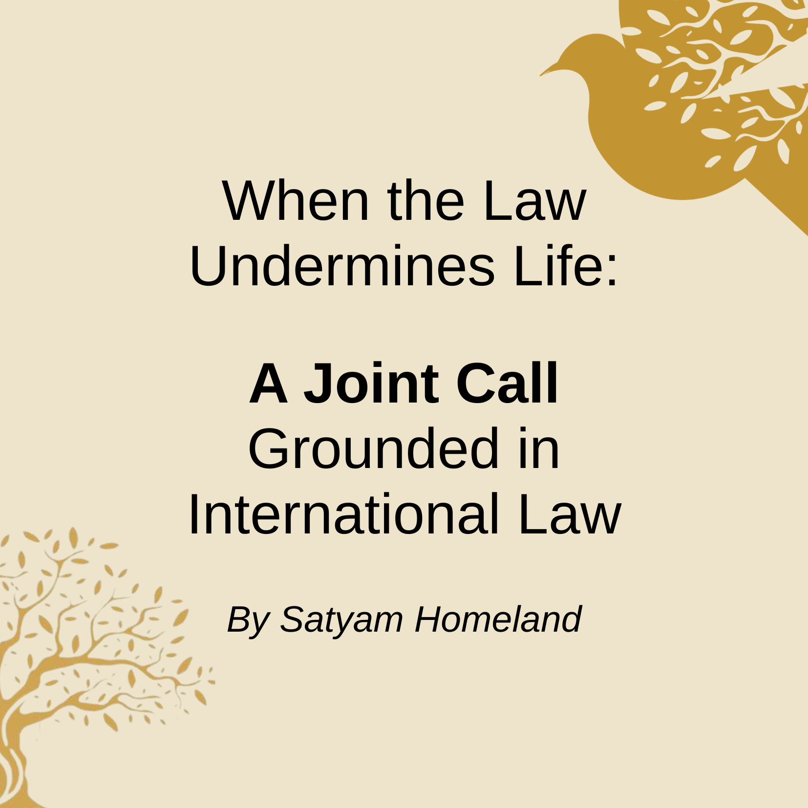 When the Law Undermines Life — A Joint Call Grounded in International Law