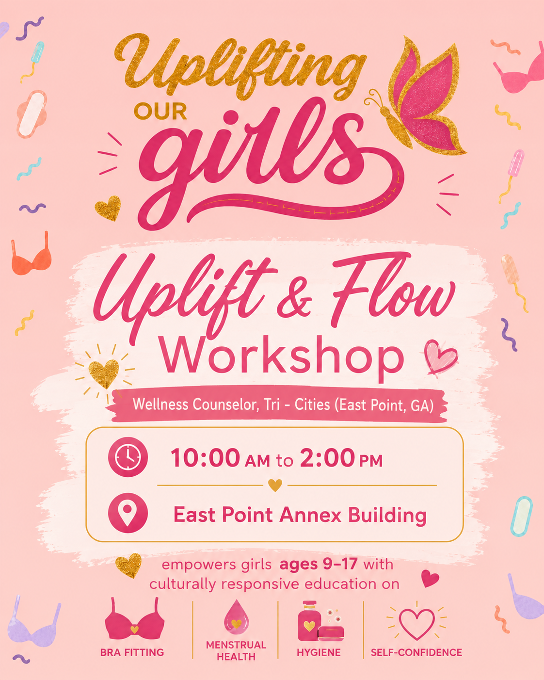 Uplift &amp; Flow Workshop: Wellness Counselor, Tri - Cities (East Point, GA)