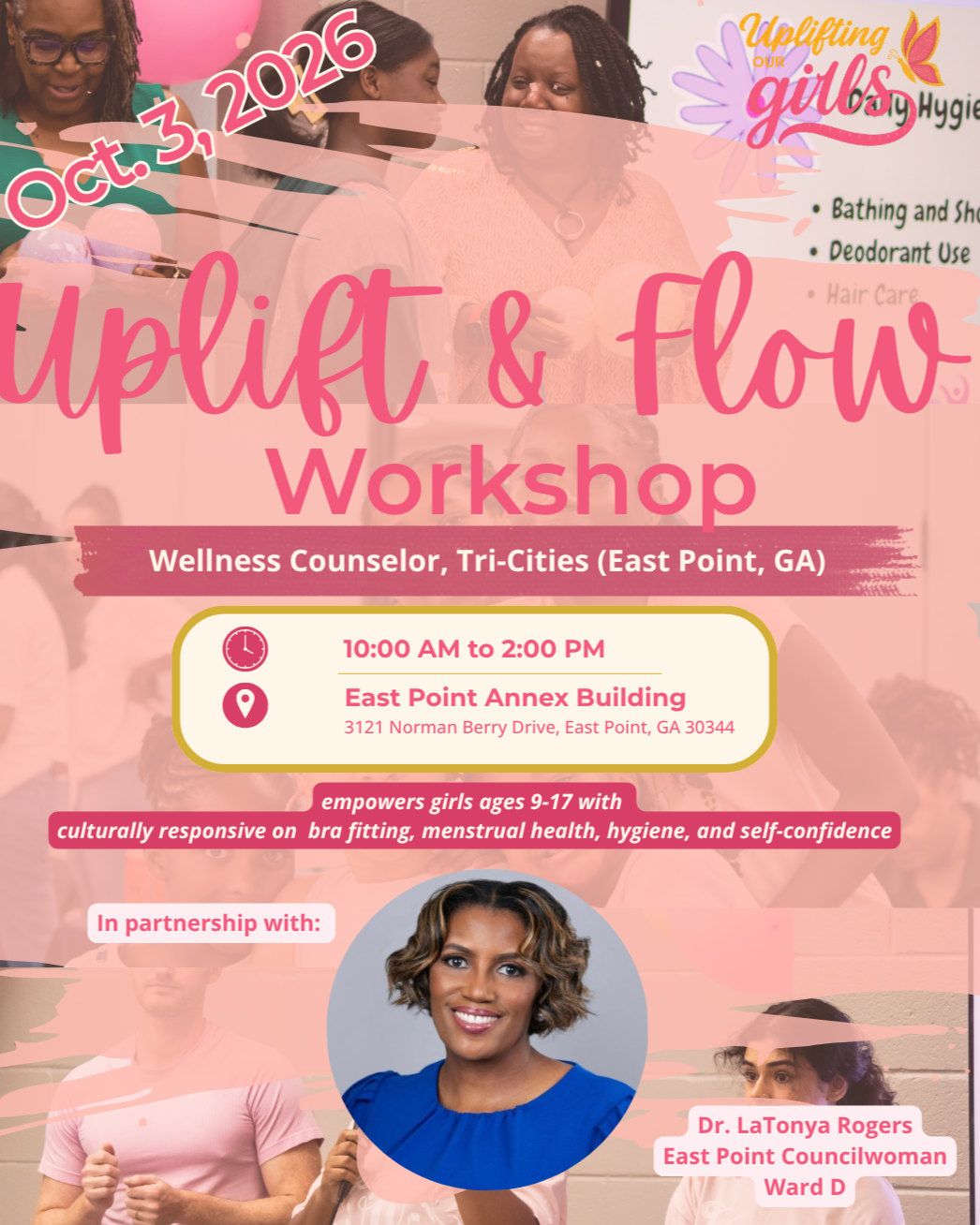 Uplift &amp; Flow Workshop: Wellness Counselor, Tri - Cities (East Point, GA)