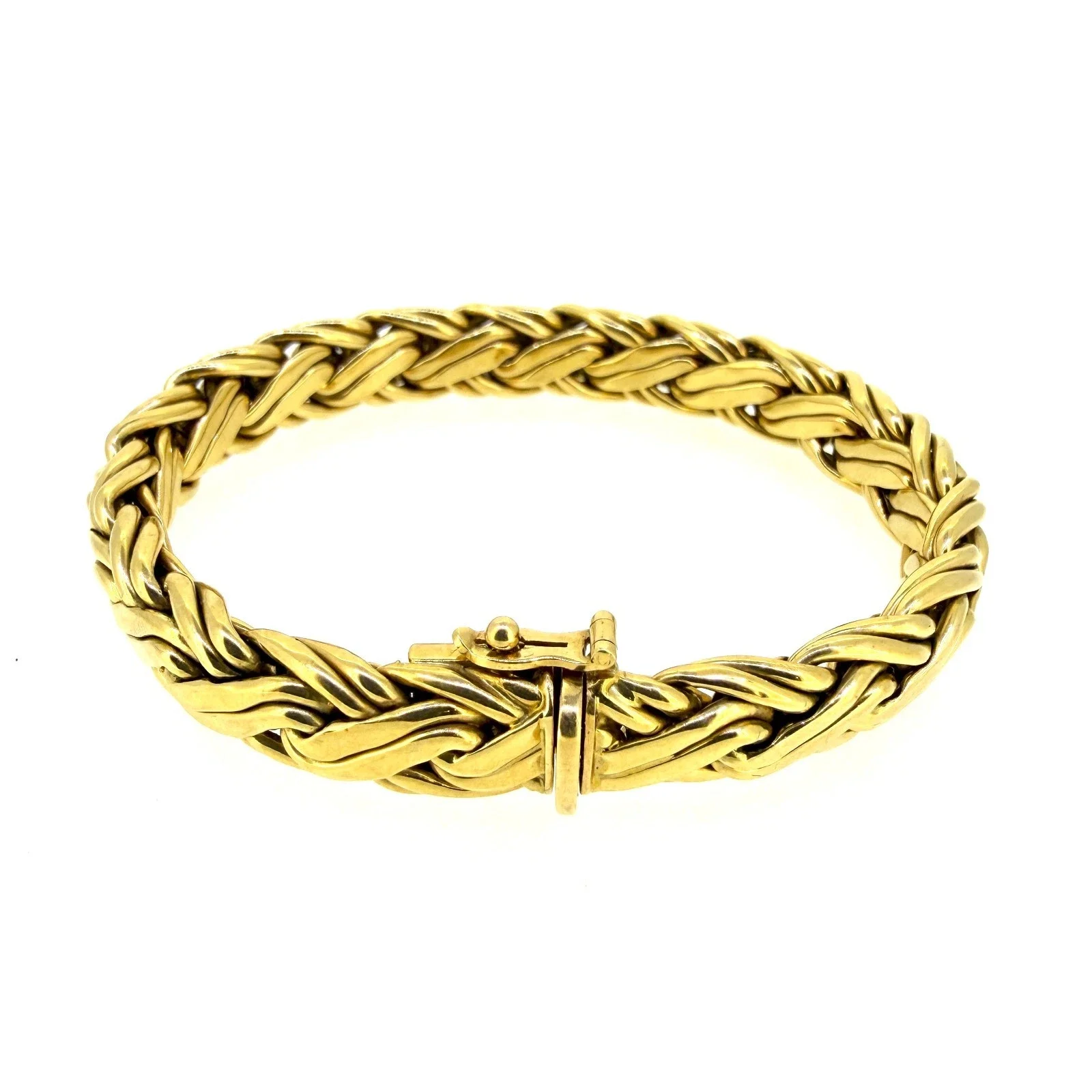 Vintage Tiffany & Co 18k Yellow Gold Byzantine Weave Bracelet 7.3/4” long, Rare