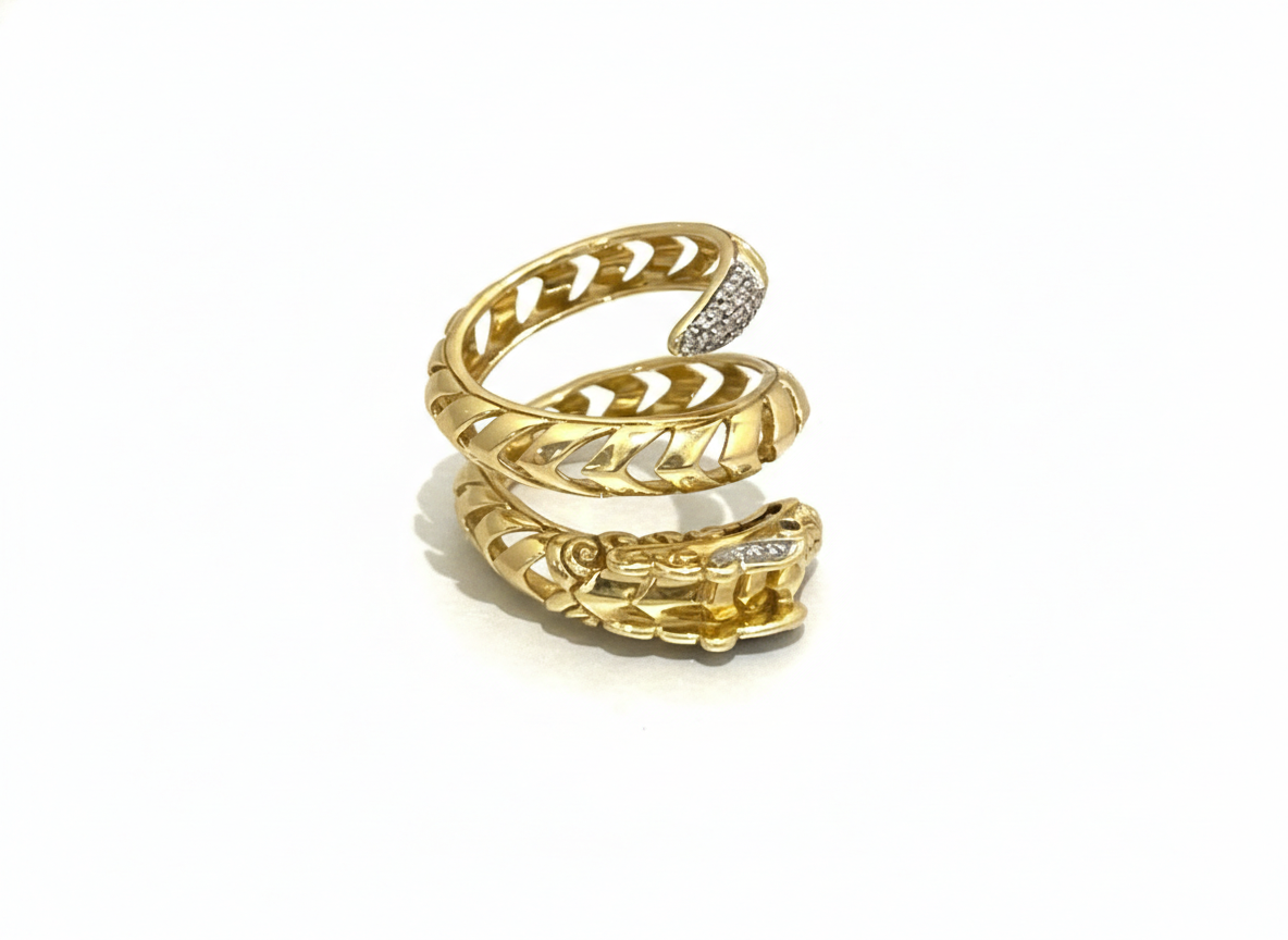 JOHN HARDY Legends Naga Dragon Wrap Around Ring in 18k Yellow Gold