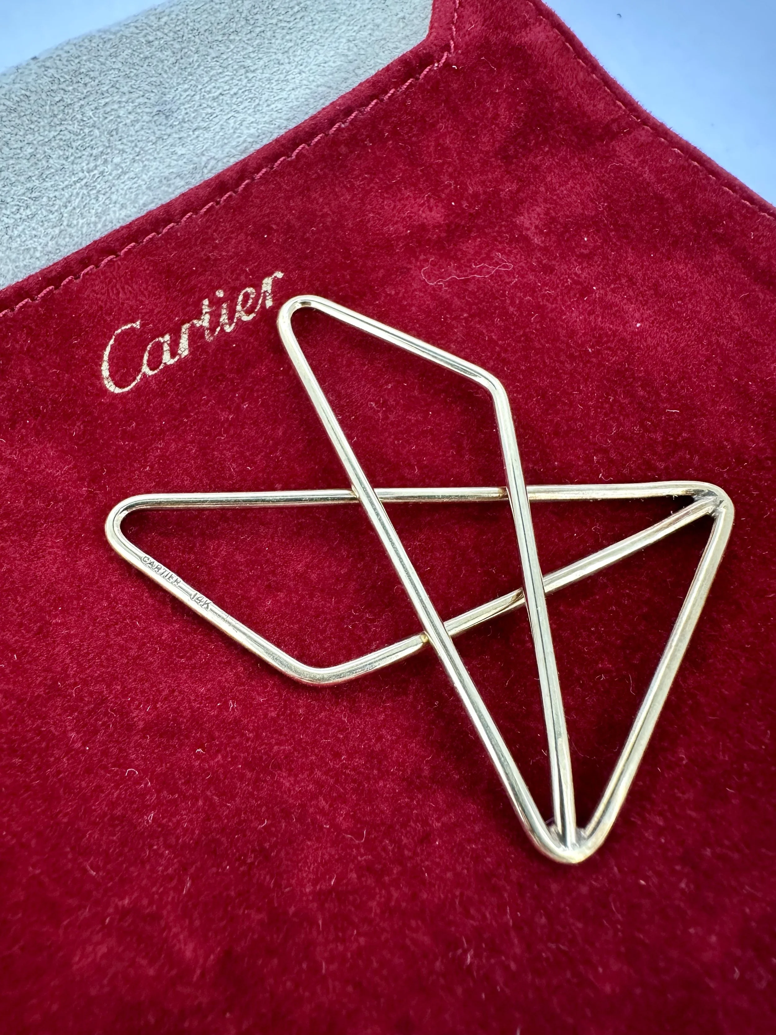 Collectable Cartier Polygonal Butterfly Shaped Money Clip in 14k Yellow Gold