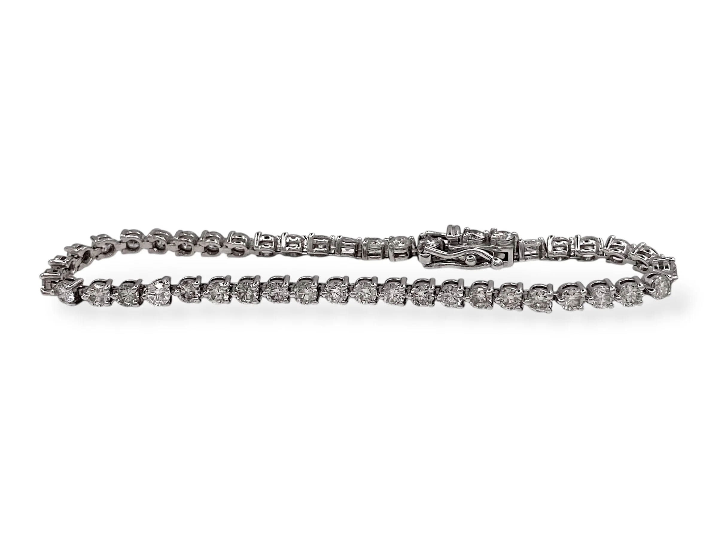 4.5 TCW Natural Diamond Tennis Bracelet in 14k White Gold