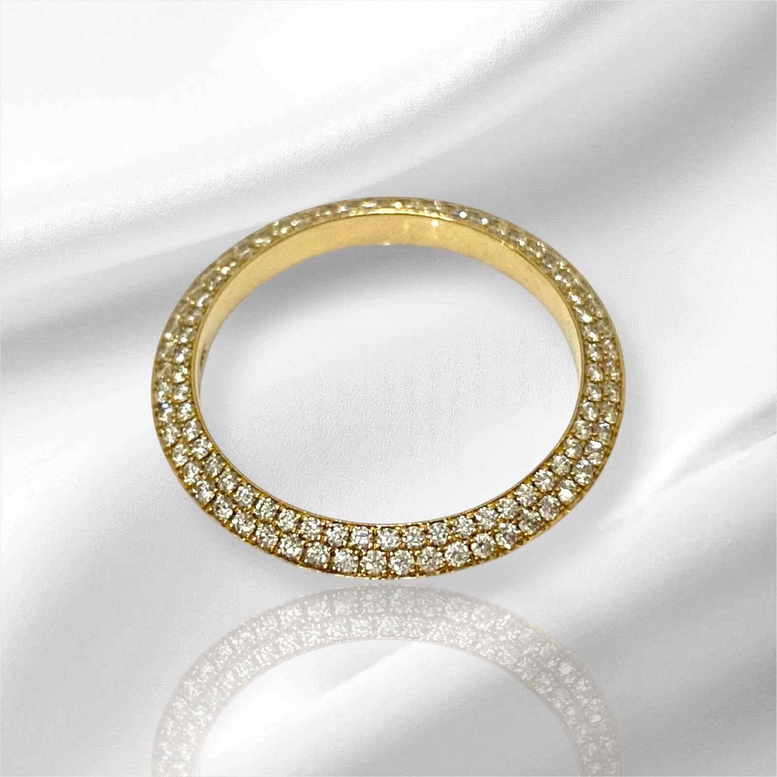 MORITZ GLIK 18k Yellow Gold Pavé Diamonds Wedding Band Ring