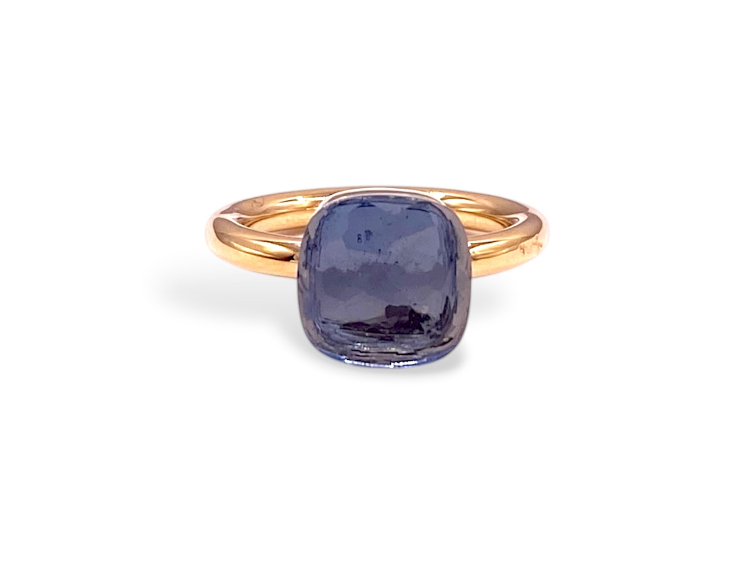 Pomellato Nudo Classic Ring Ring in 18K Rose Gold with 1 London Blue Topaz (≈9 cts)