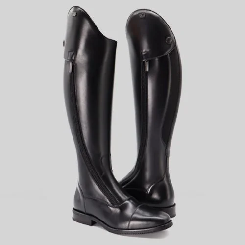 Side zip tall riding boots.