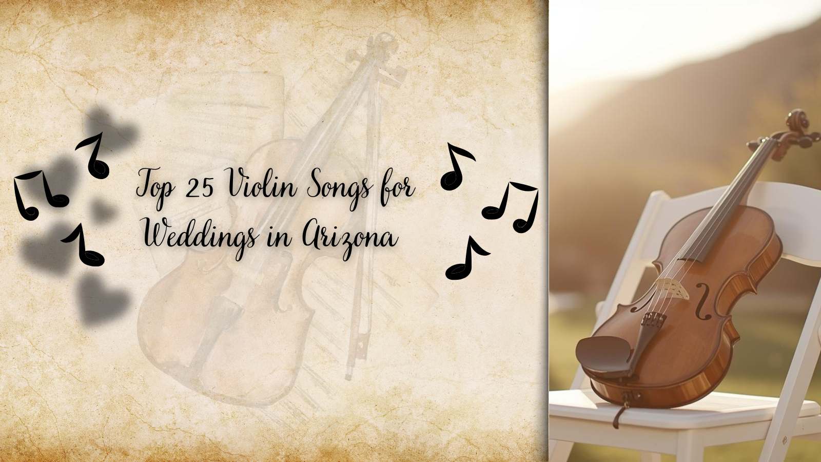 Top 25 Violin Songs for Weddings in Arizona (Ceremony, Cocktail Hour &amp; Romantic Moments)
