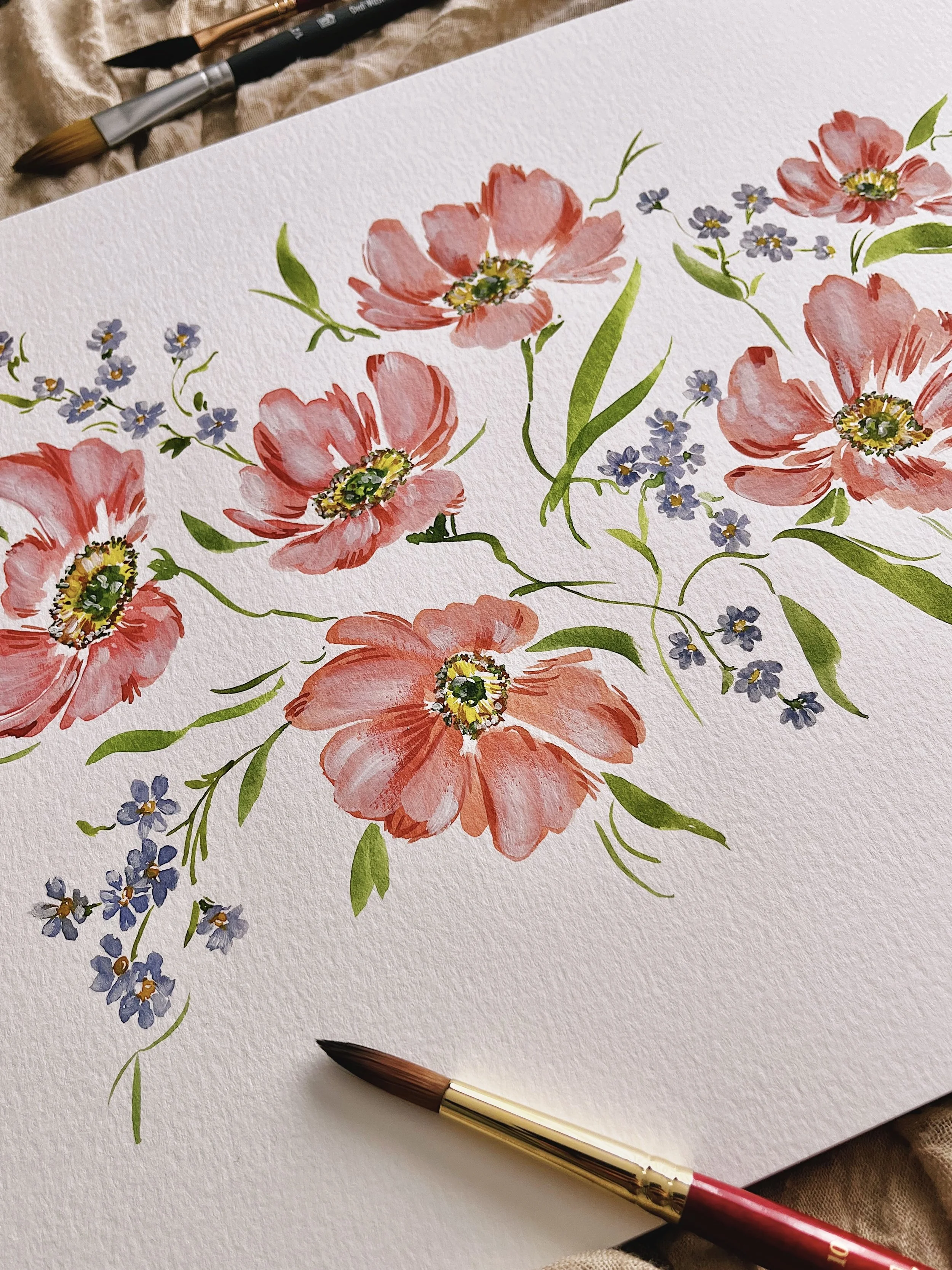 Coral anemones art print