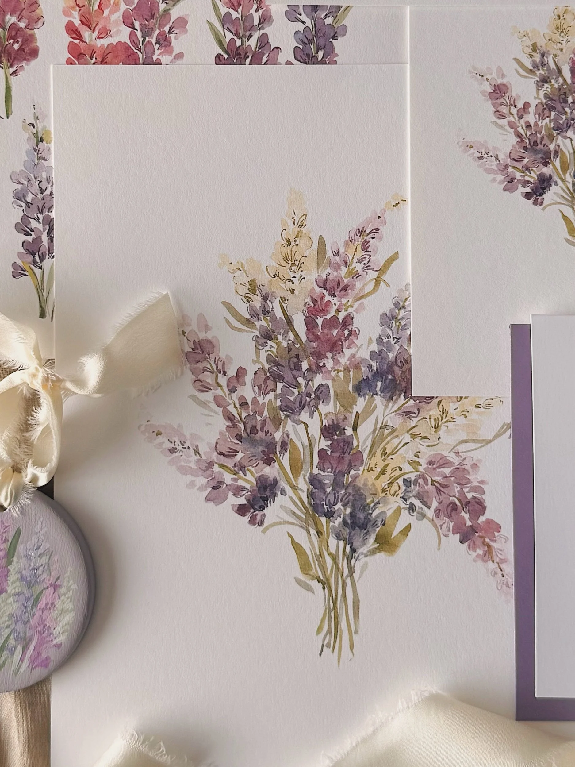 Watercolour Lupin bouquet art print